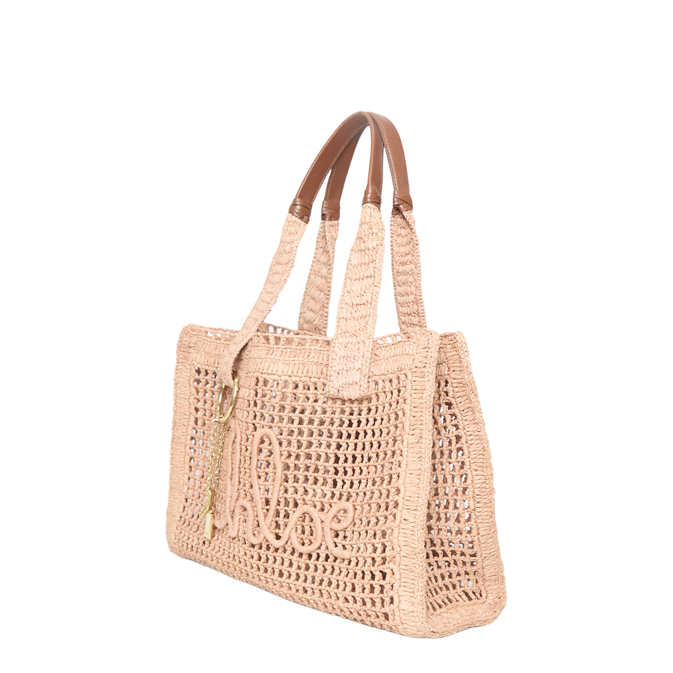 East-West Summer Banana Raffia Tote Bag