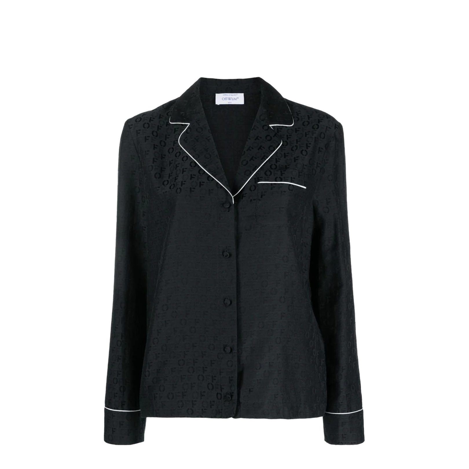 Logo-Jacquard Satin Pyjama Shirt