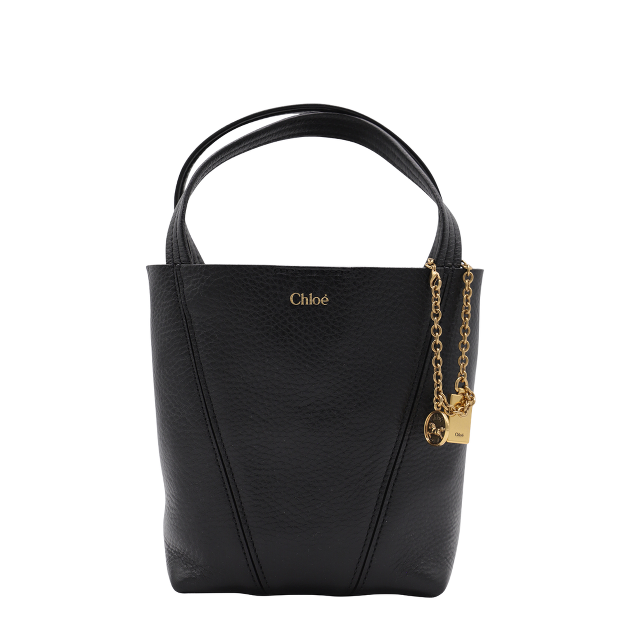 Small Spin Tote Bag in Grained Leather