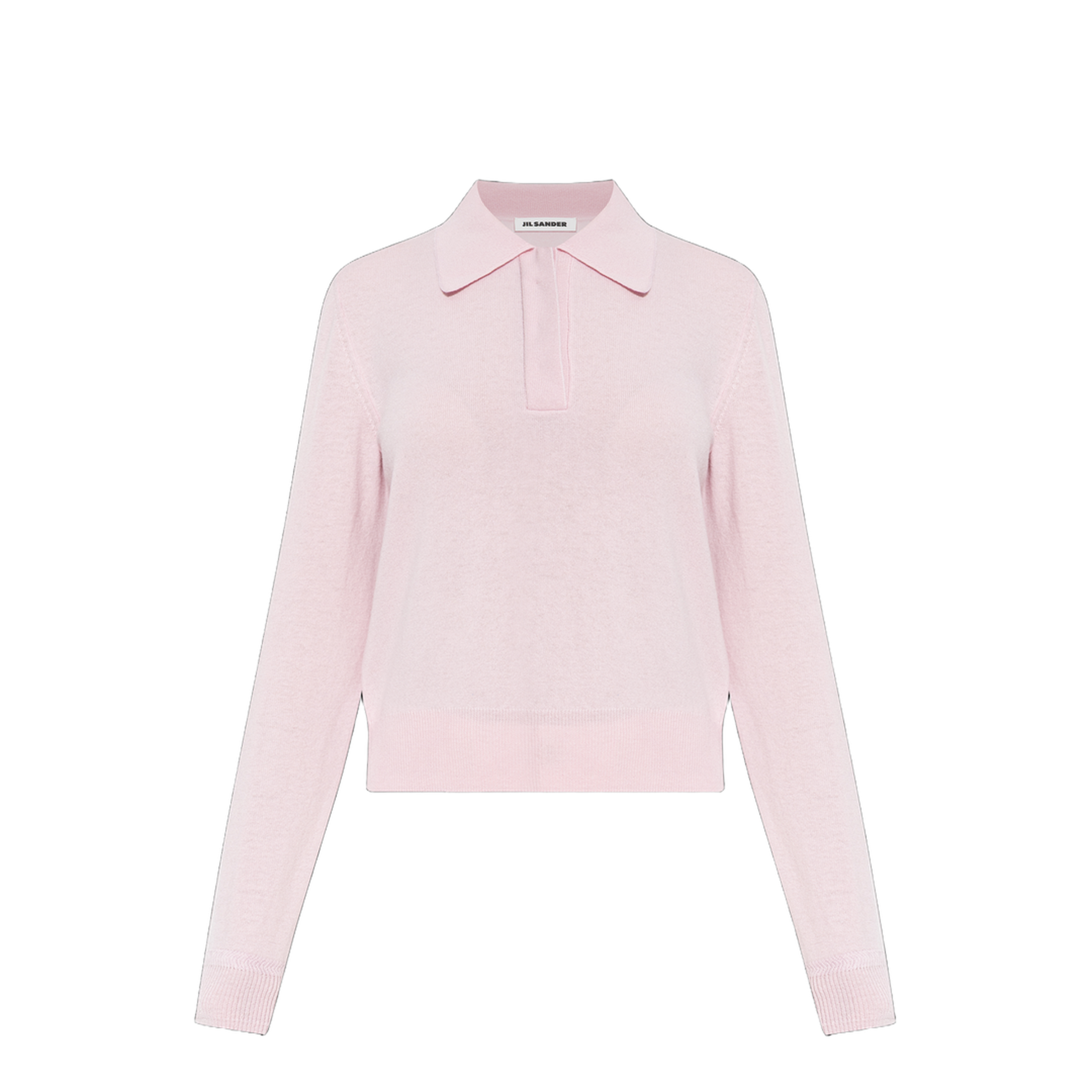 Lightweight Wool Polo Sweater Pink