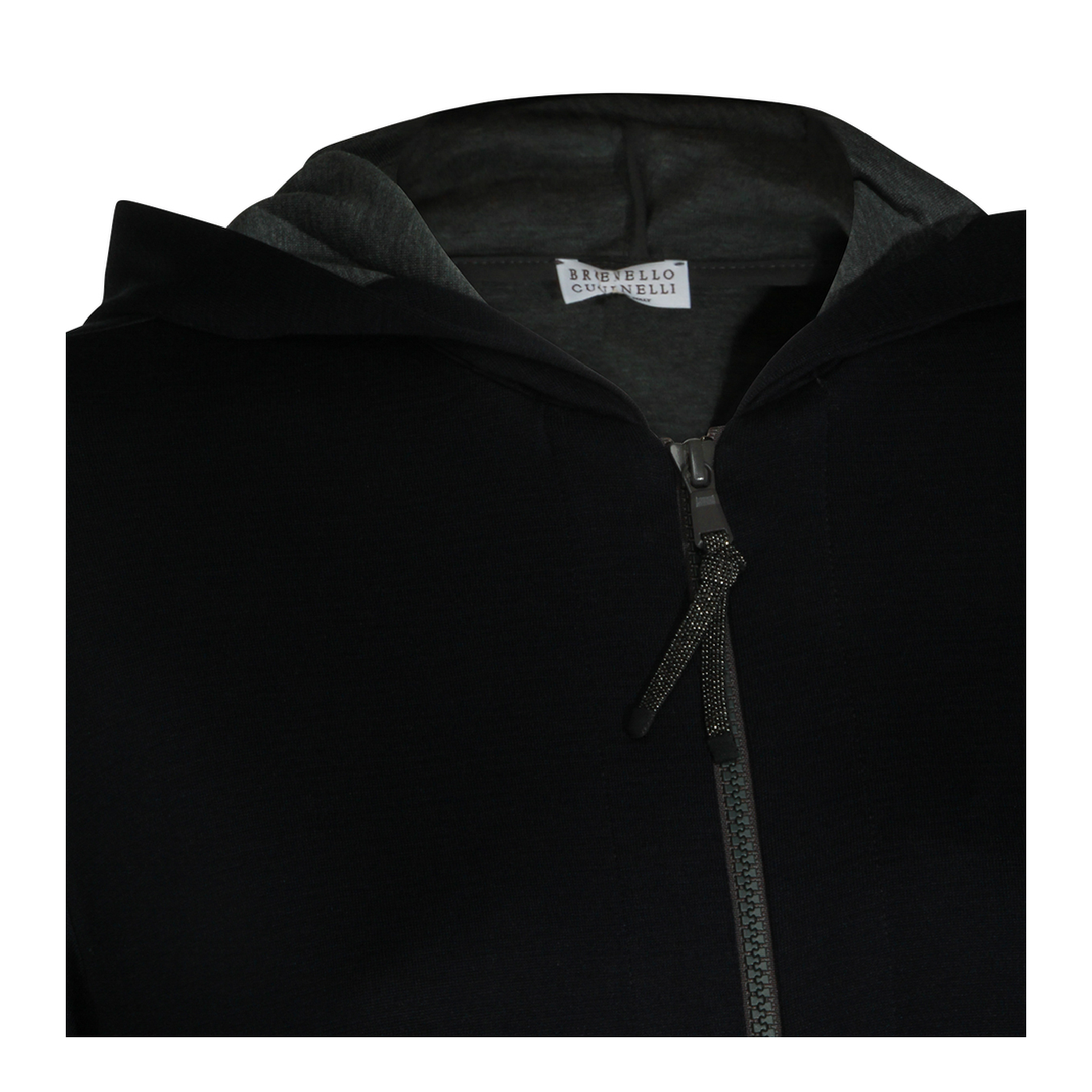 Cotton and Silk Interlock Hooded Topwear