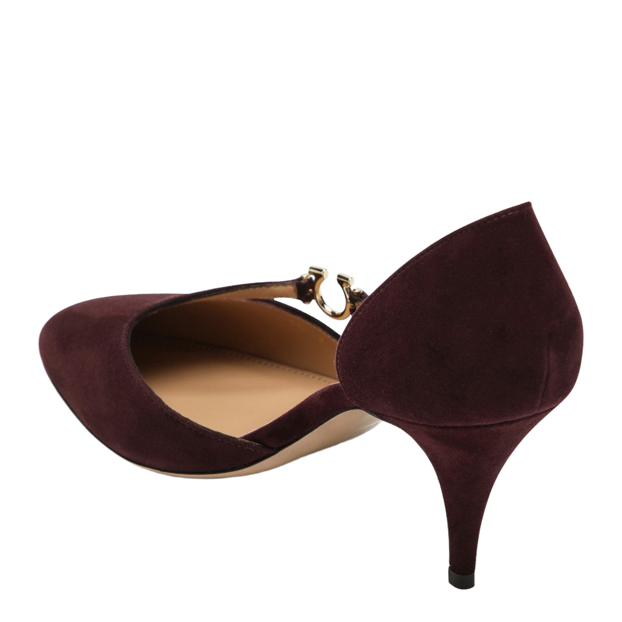 Pumps with Gancini Detail Dark Barolo