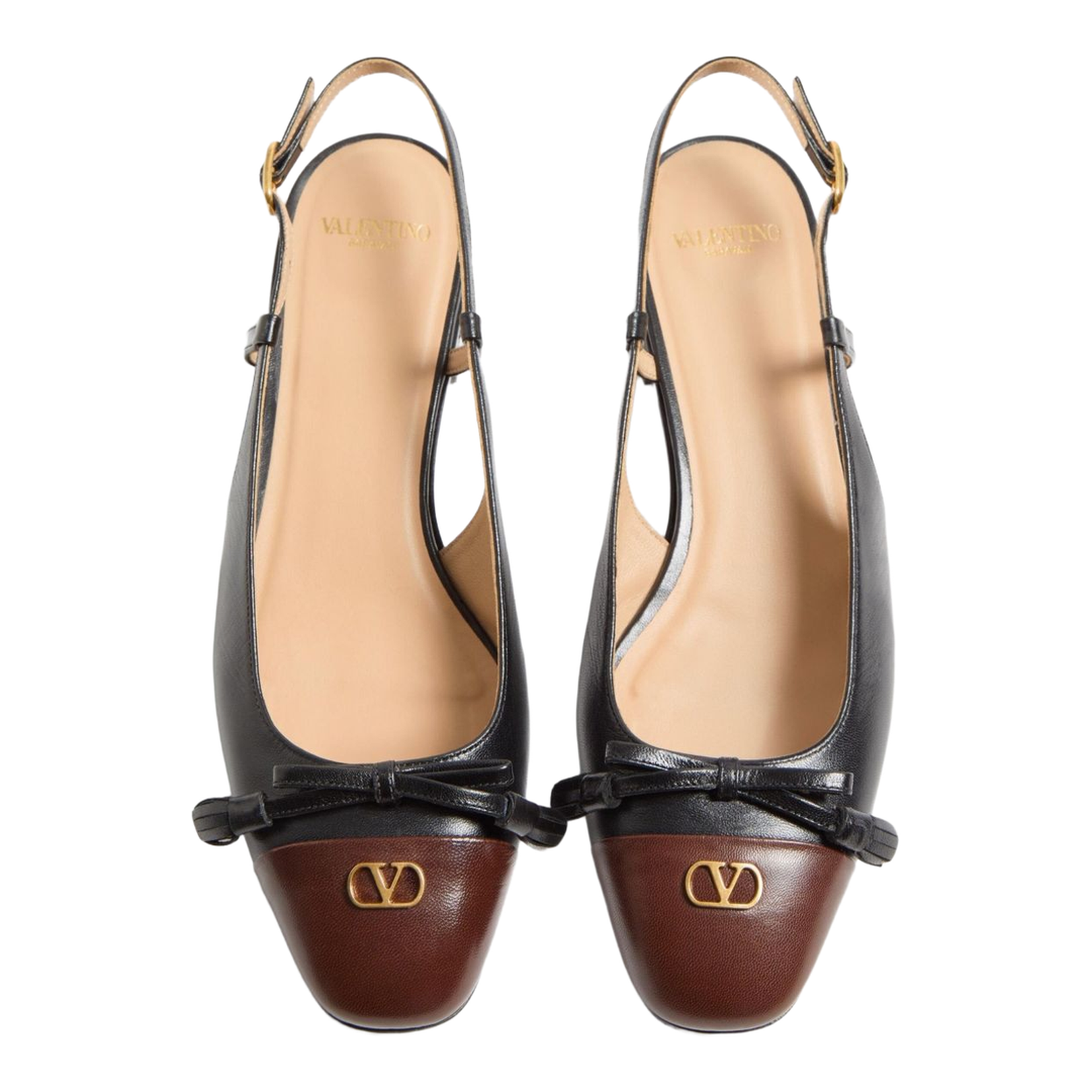 Buckle-Fastening Slingback Strap Bow Detailing VLogo Signature Almond Toe
