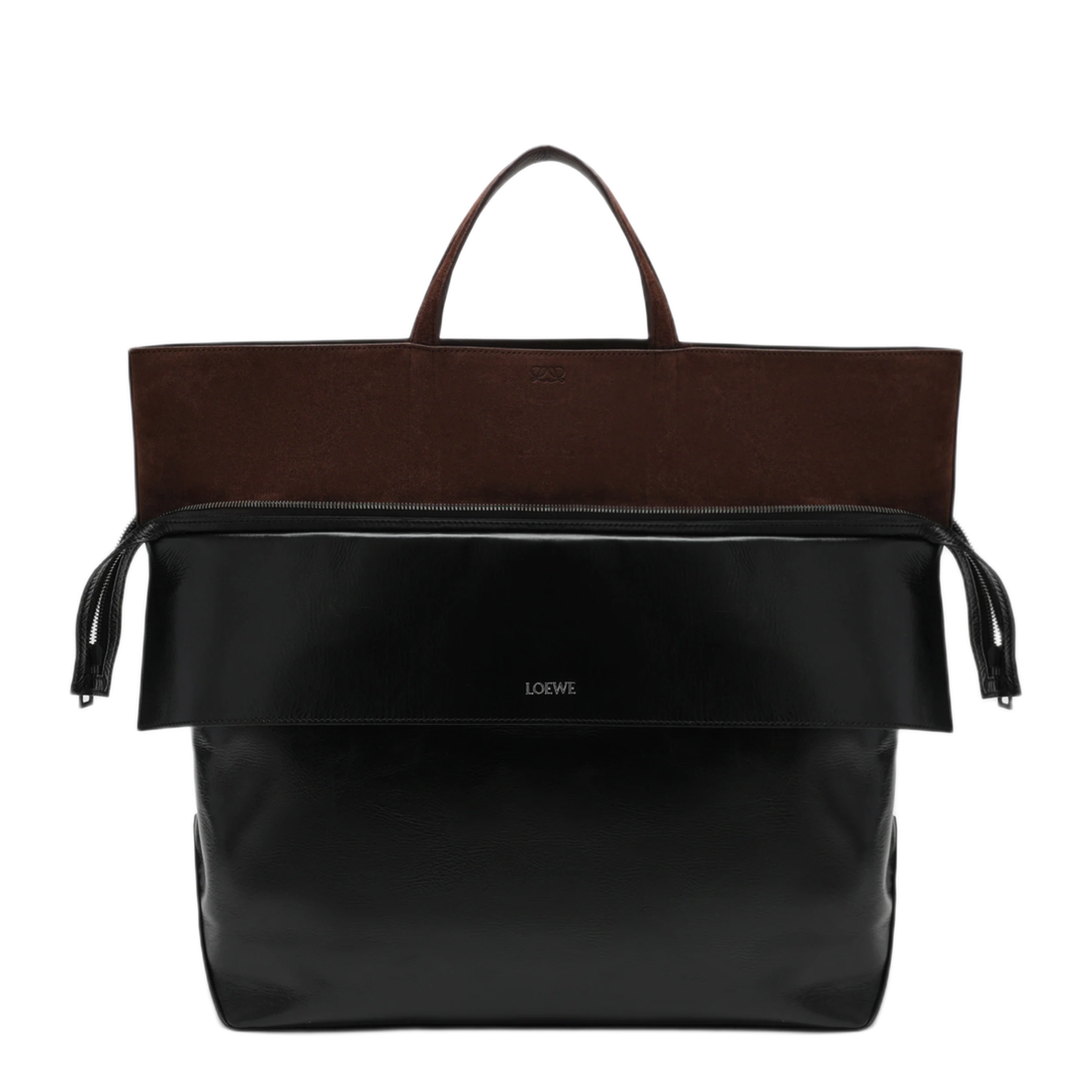 MAYFEYR - Loewe - Large Switch Tote Bag In Black/Espresso Leather And Suede - B143BEXX01LE0134