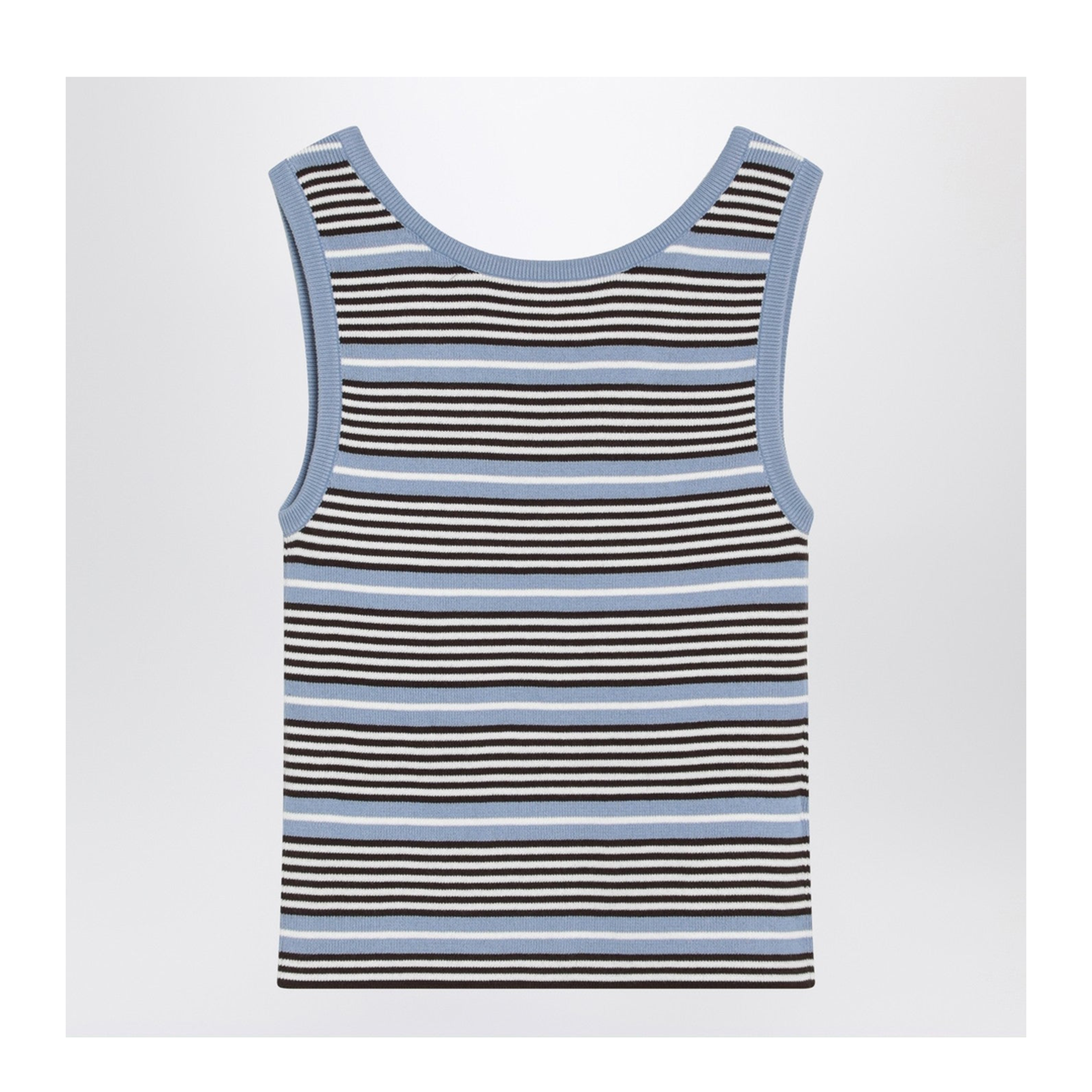 Light Blue and White Striped Tank Top