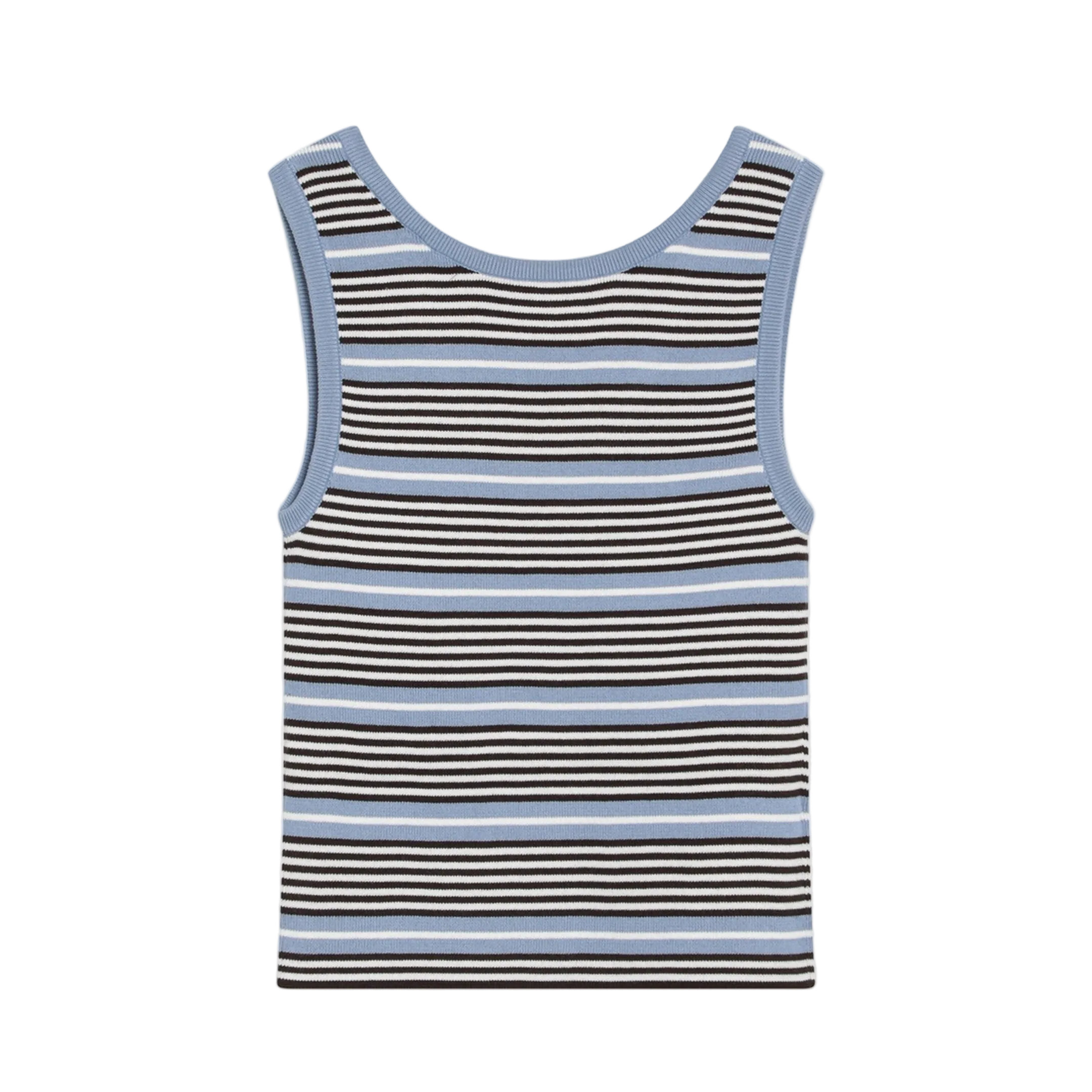 Light Blue and White Striped Tank Top
