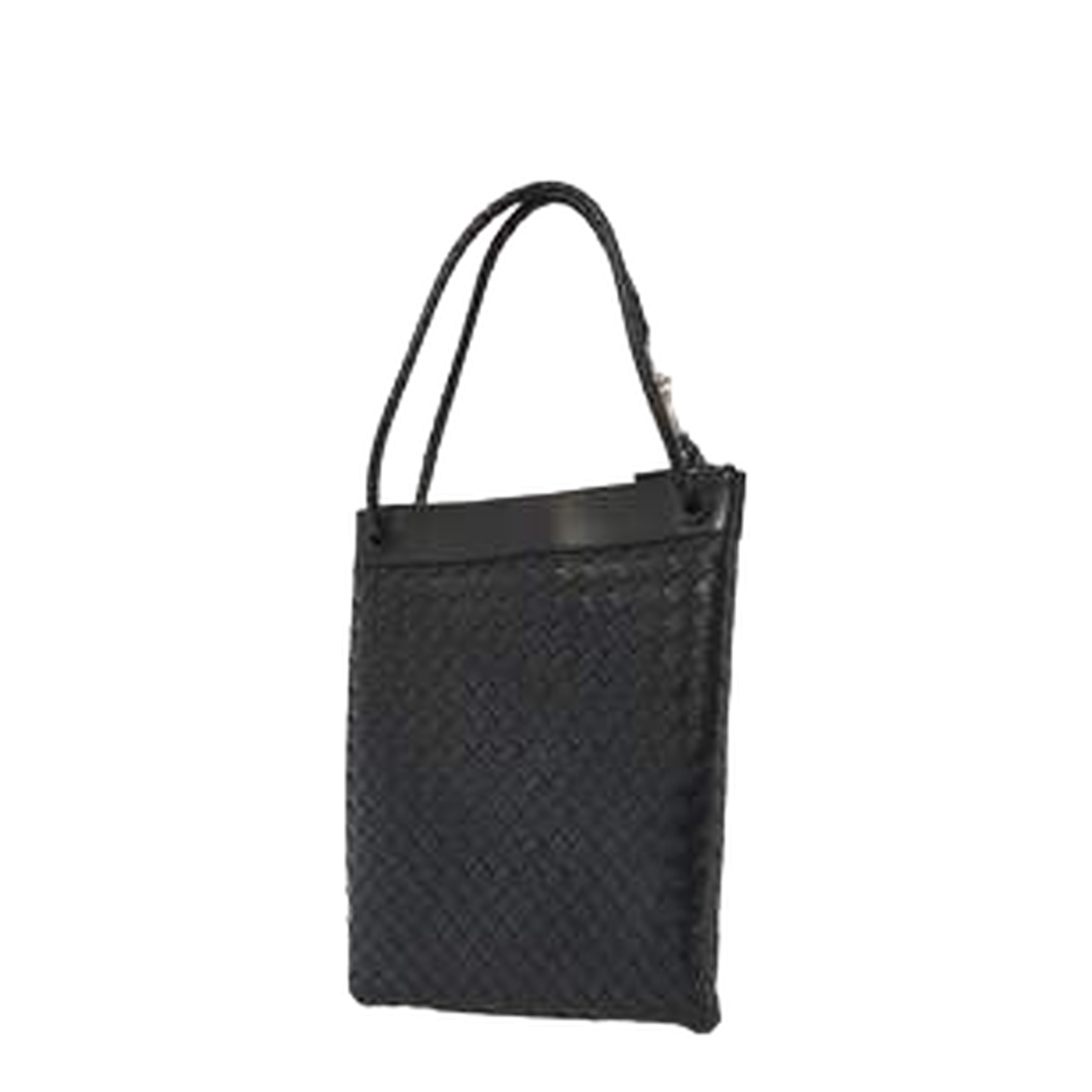 Andiamo Flat Leather Tote Bags - Black