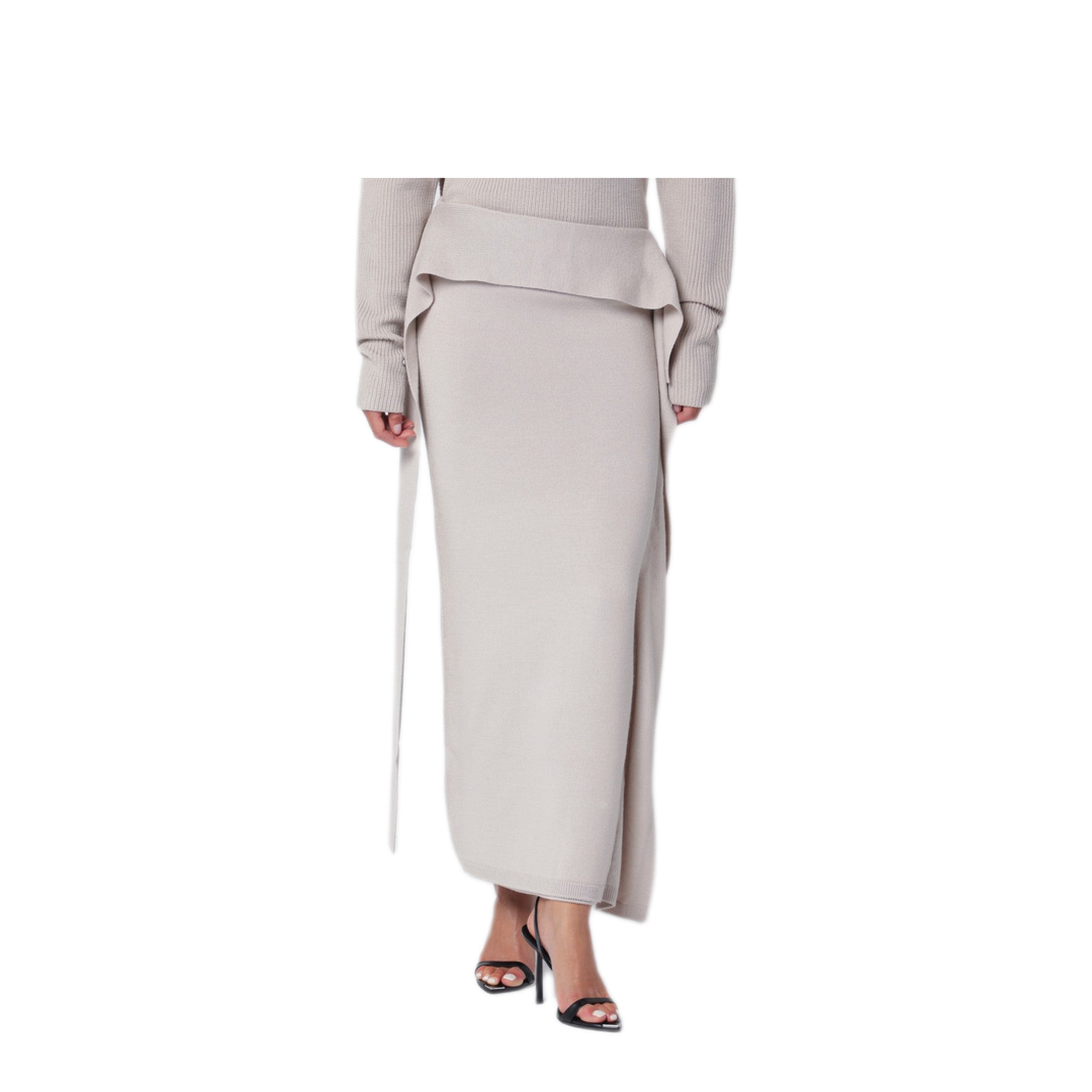 MAYFEYR - Entire Studios - Light Beige Long Wool Skirt - ESW-W25-10054WOSO