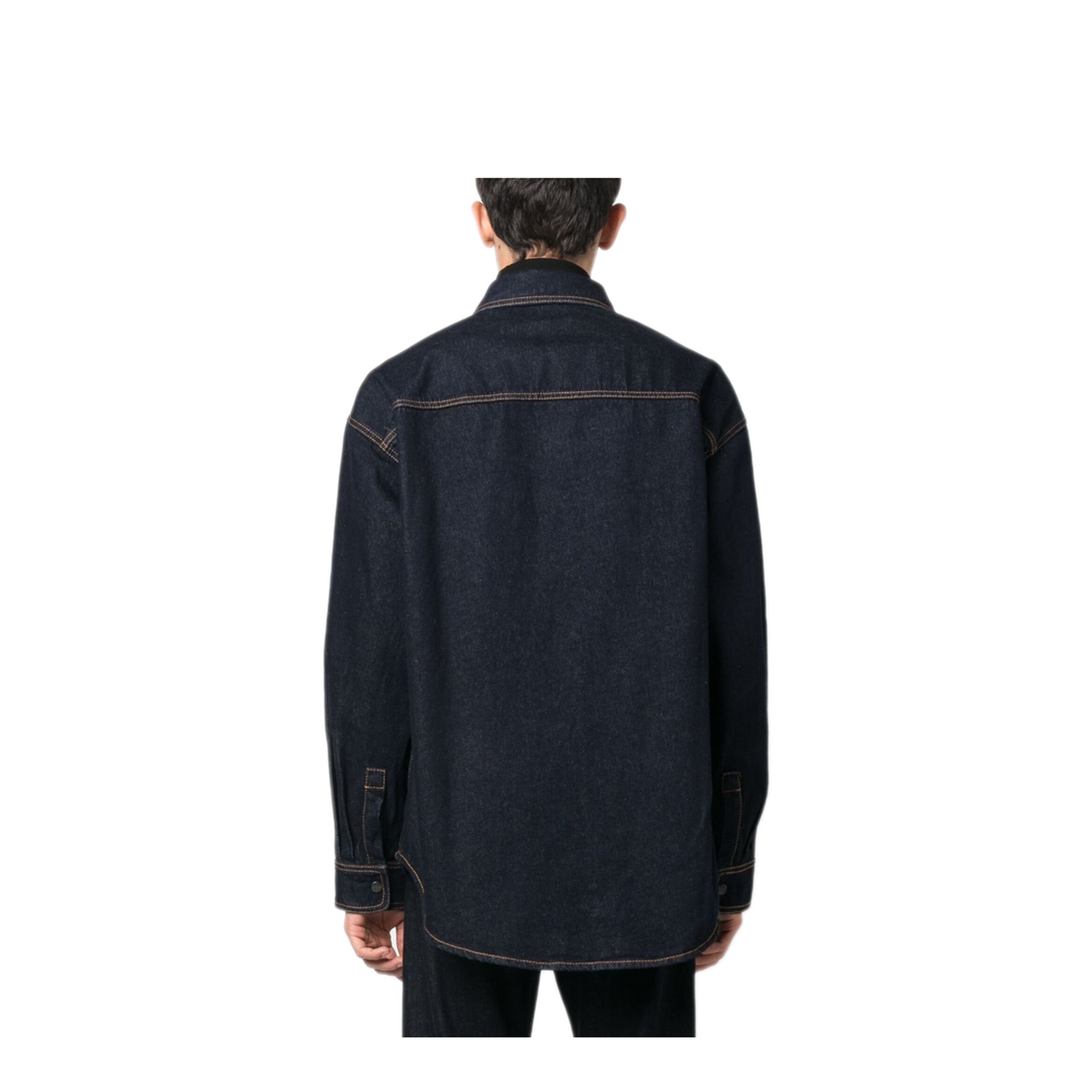MAYFEYR - Palm Angels - Logo-Embroidered Denim Shirt - PMYD020F23DEN0014601