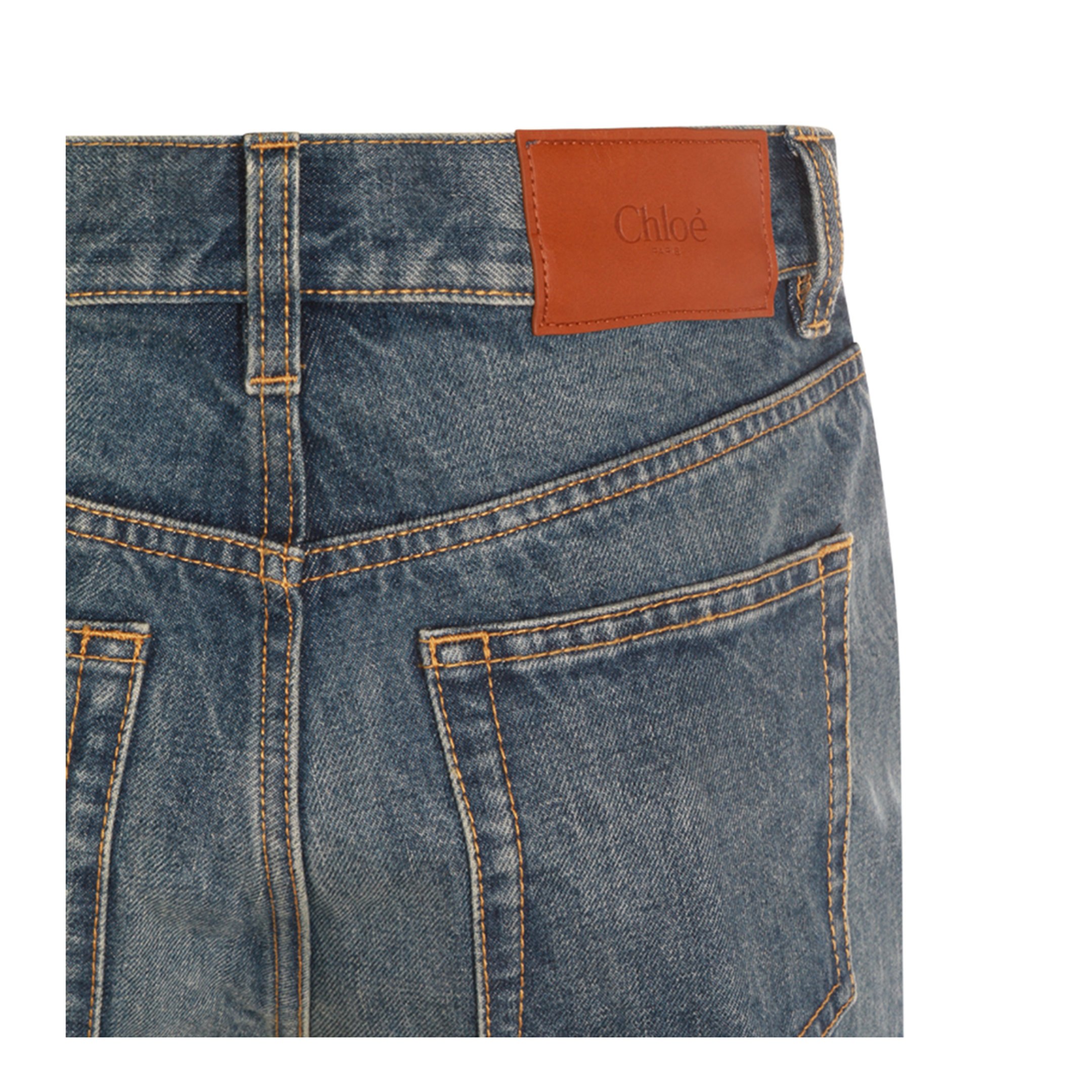Straight-leg denim jeans