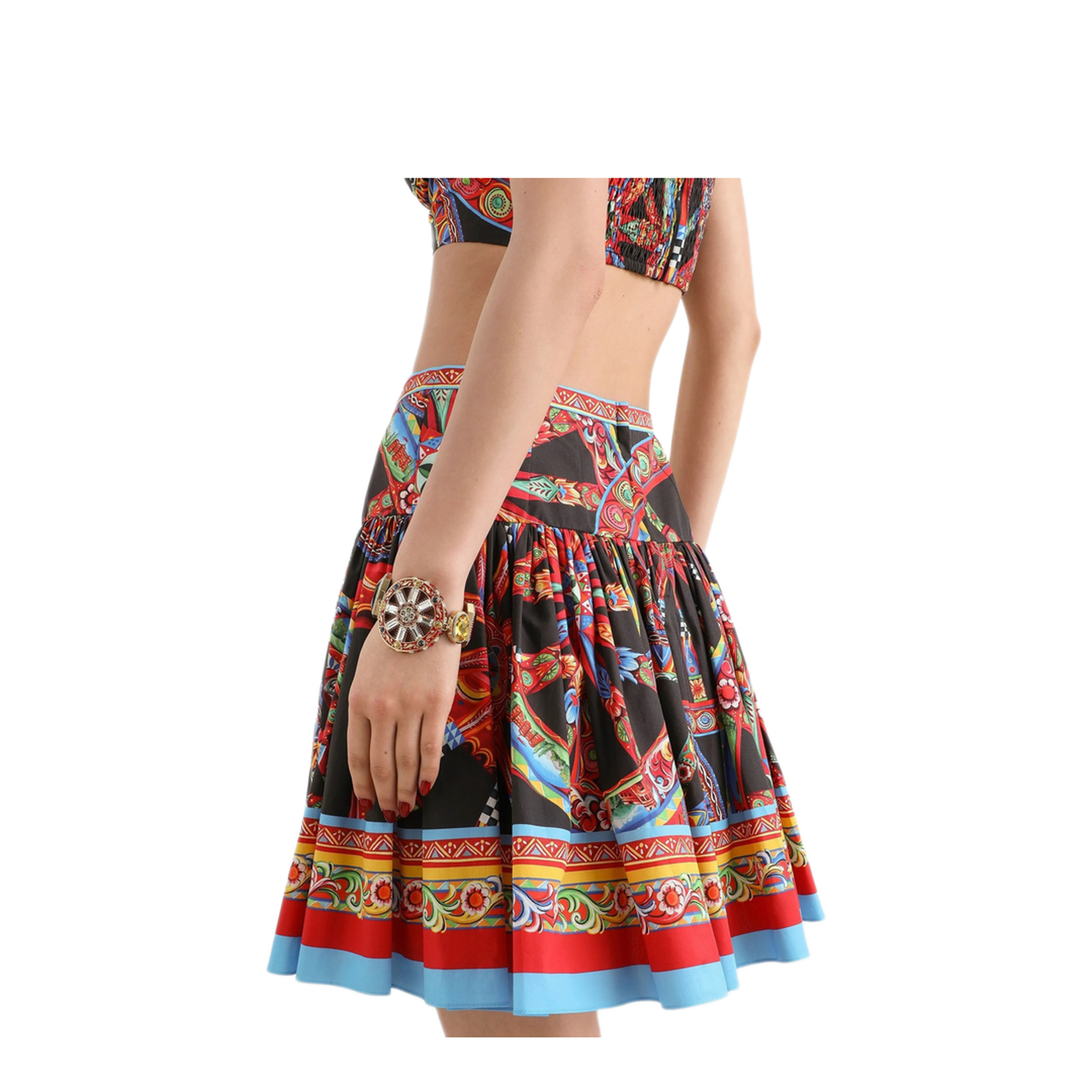 MAYFEYR - Dolce & Gabbana - Mini Skirt In Poplin Carretto Print - F4CFATGDDTFS9000