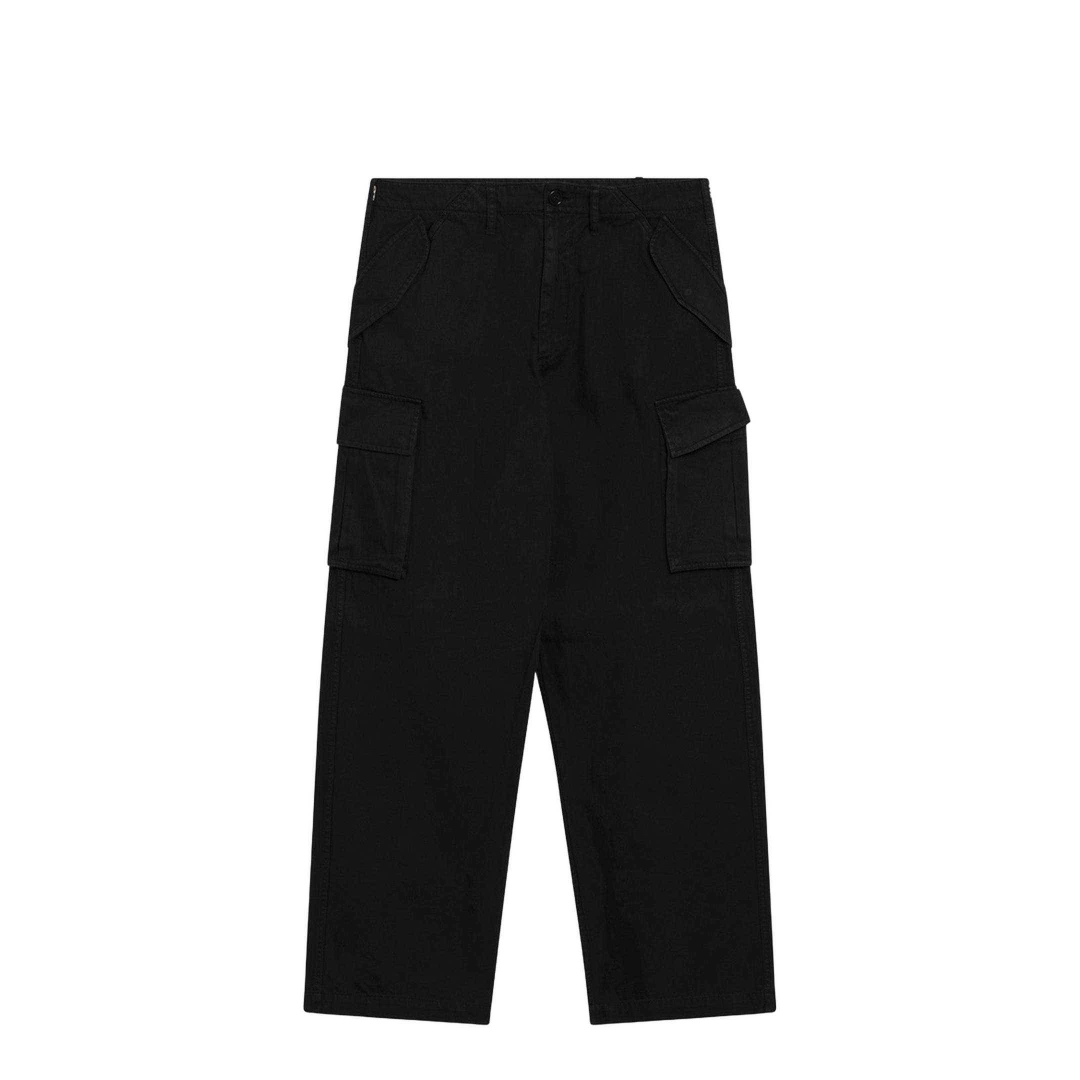 Black Cotton Cargo Trousers