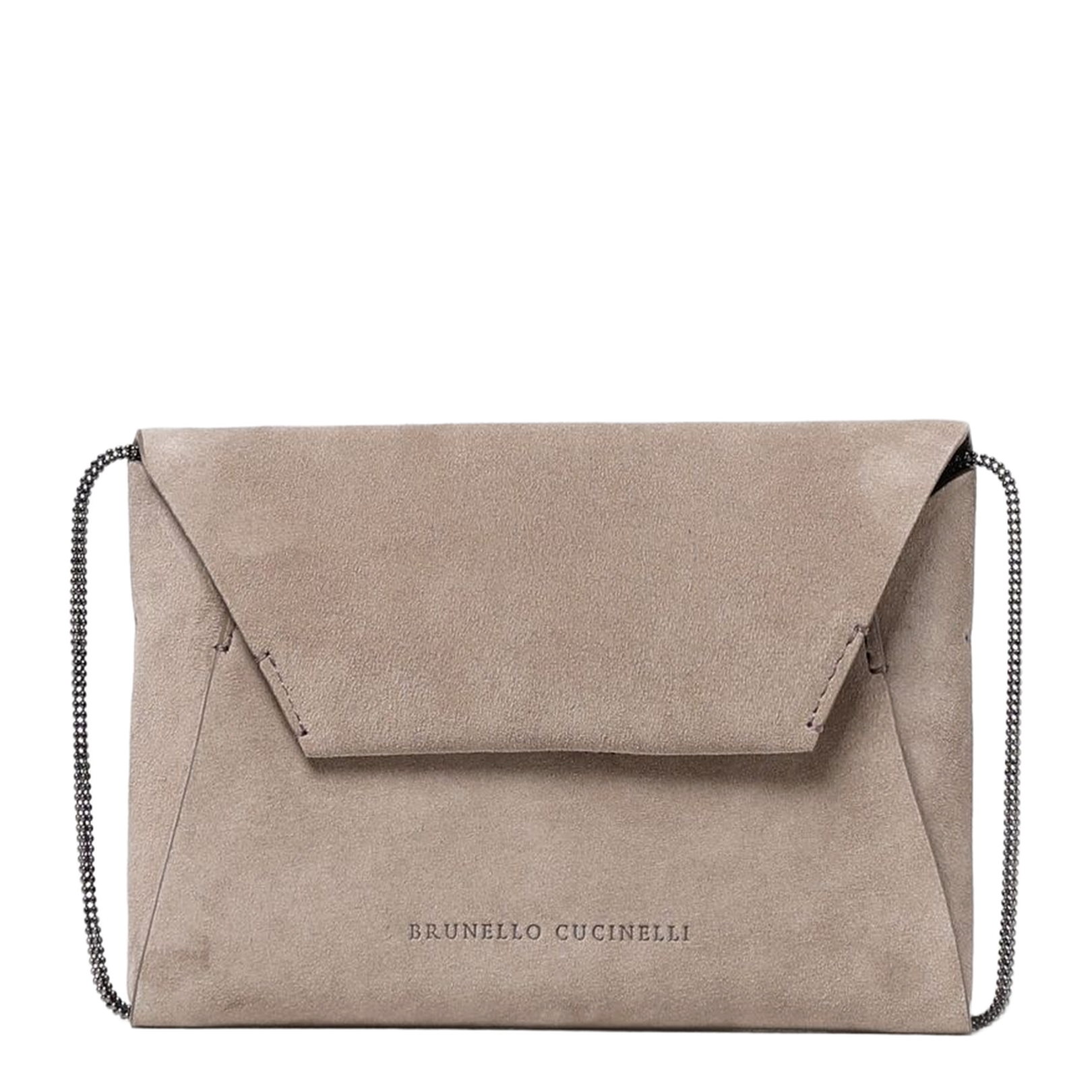 Monile Suede Clutch Bag