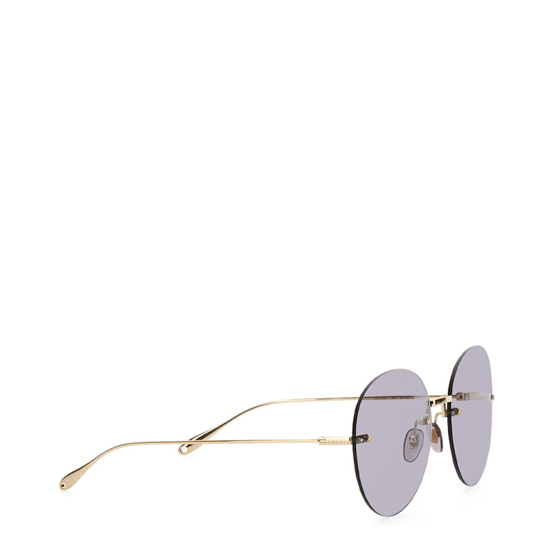 Floral-pendant round-frame sunglasses