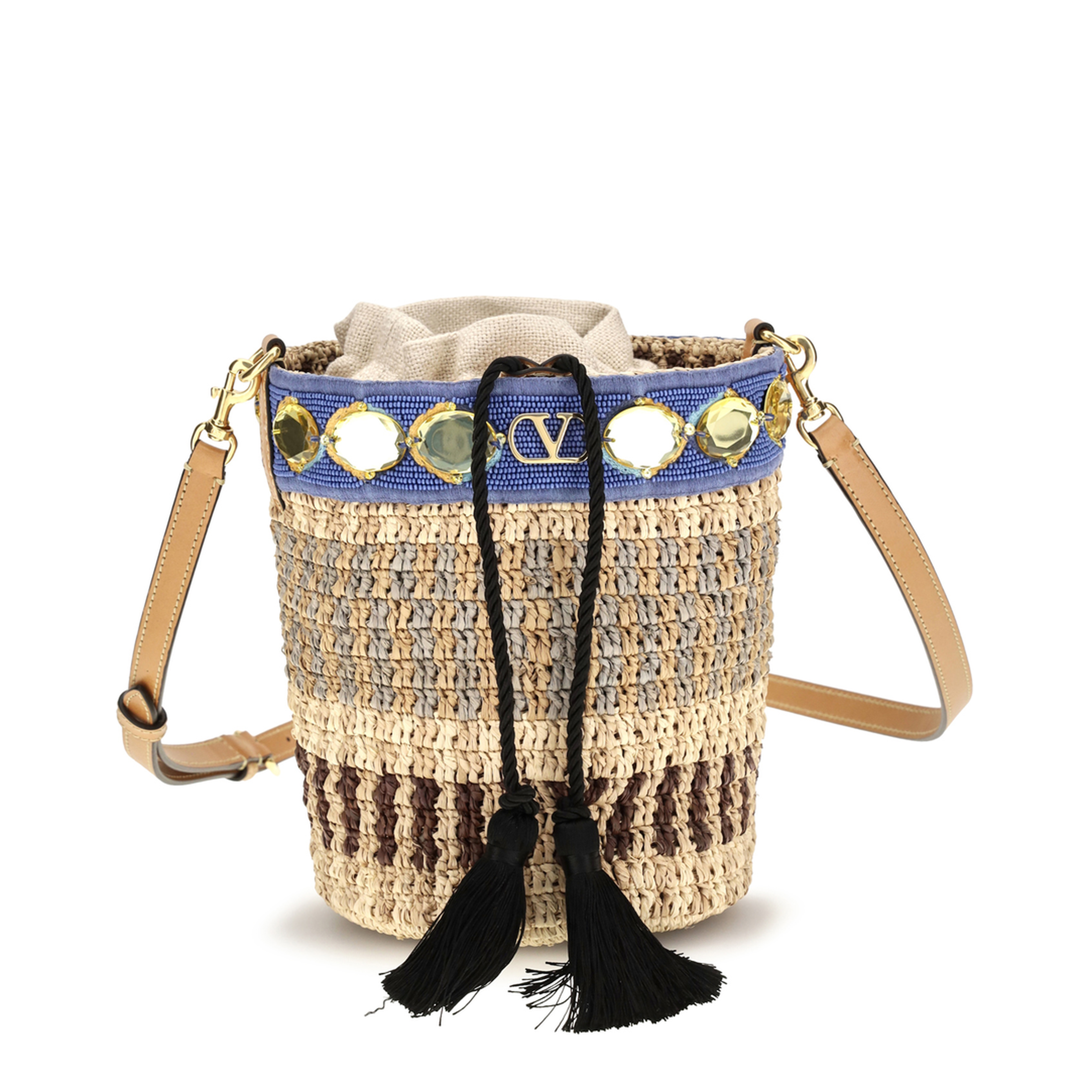 MAYFEYR - Valentino - Mini Raffia Bucket Bag - 8W2B0T10ZCD