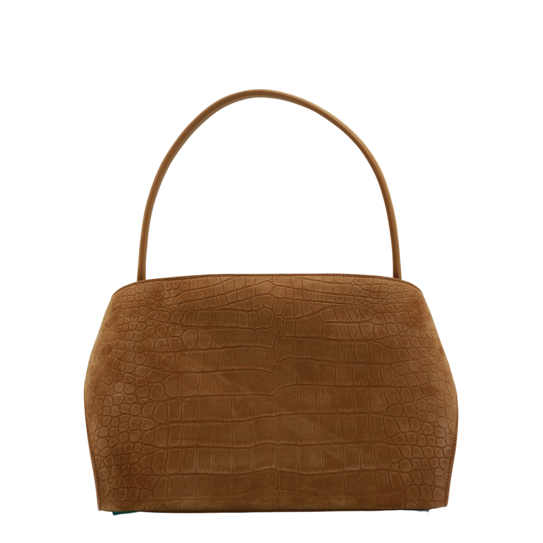 Croc Small Leather Shoulder Bag - Brown