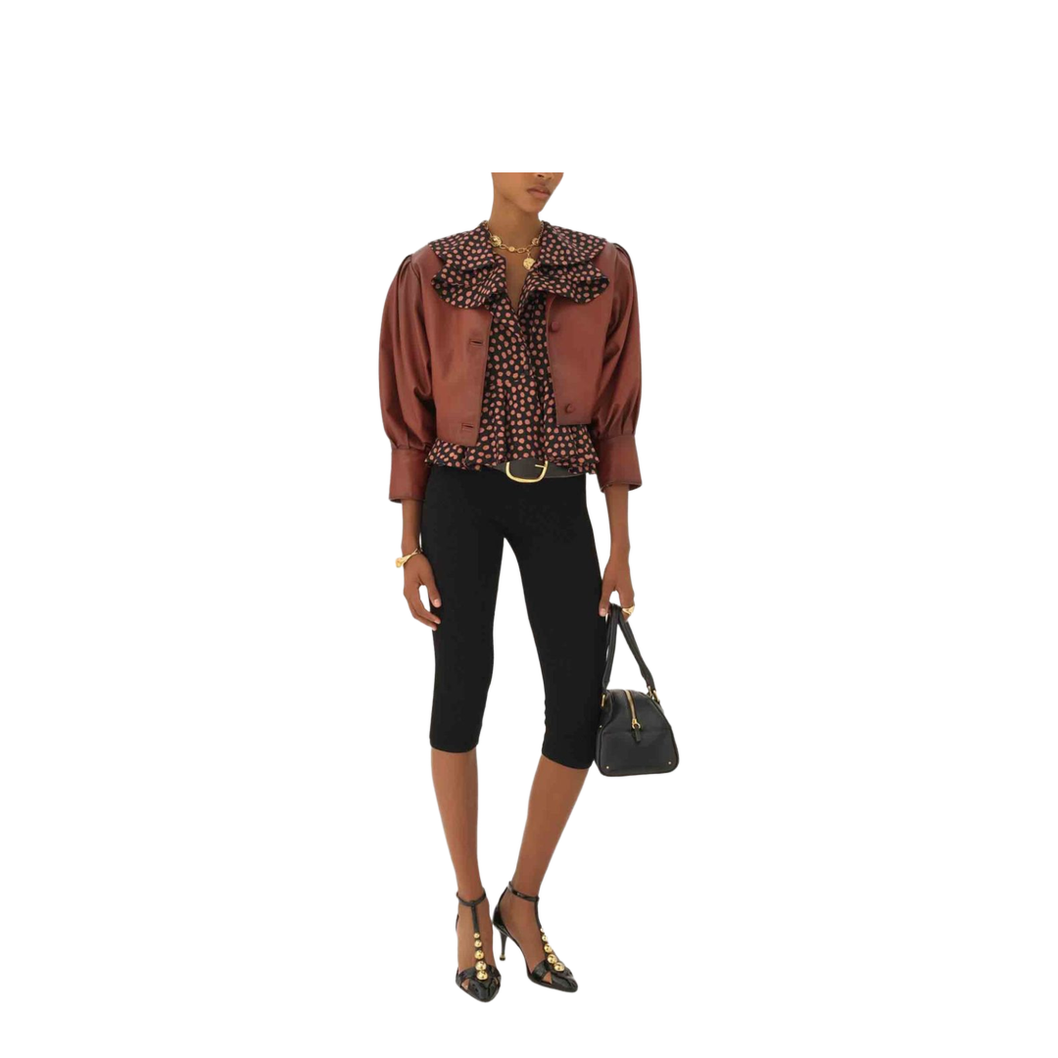 Short Burgundy Jacket in Plongé Nappa Leather