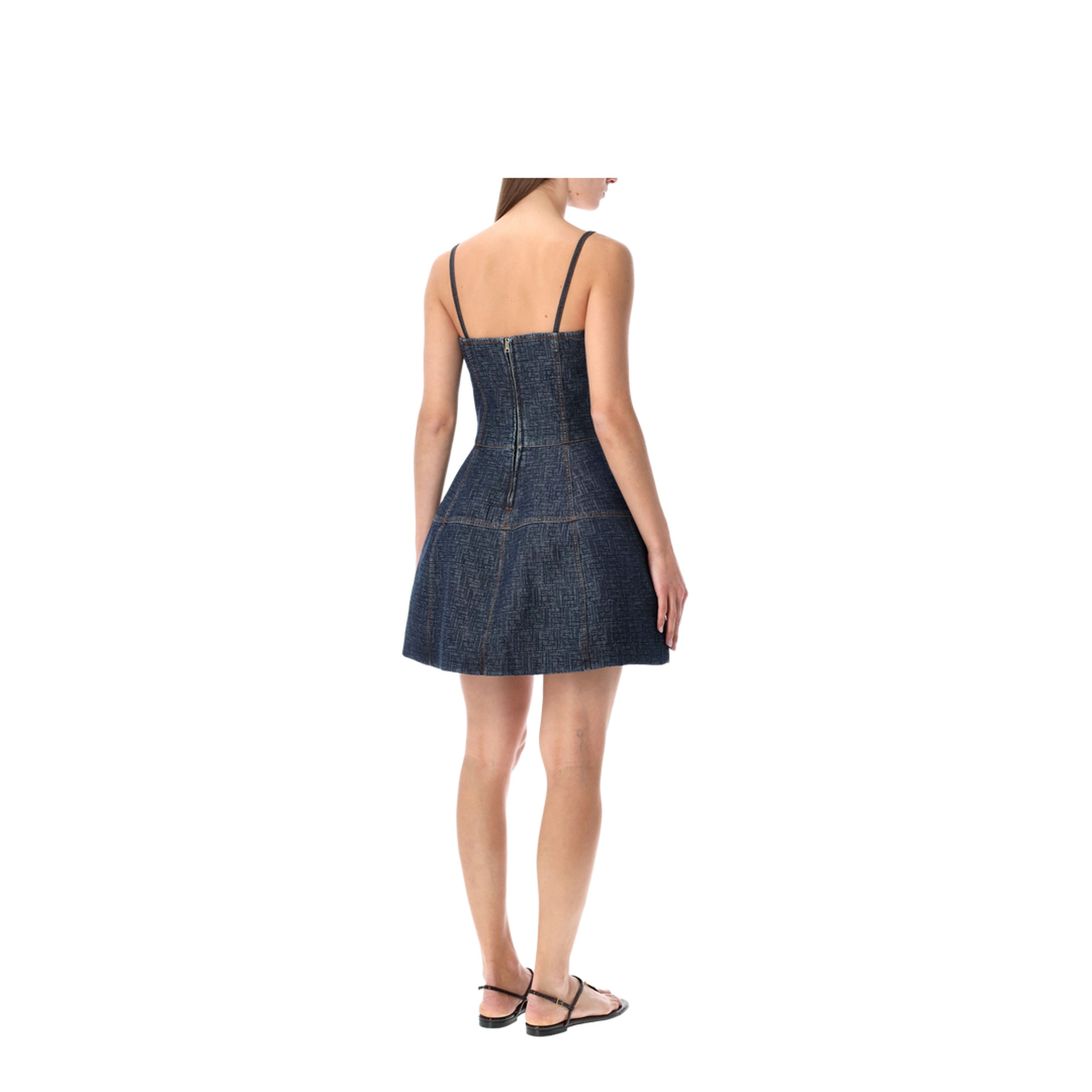 Dark Blue FF Denim Bustier Dress