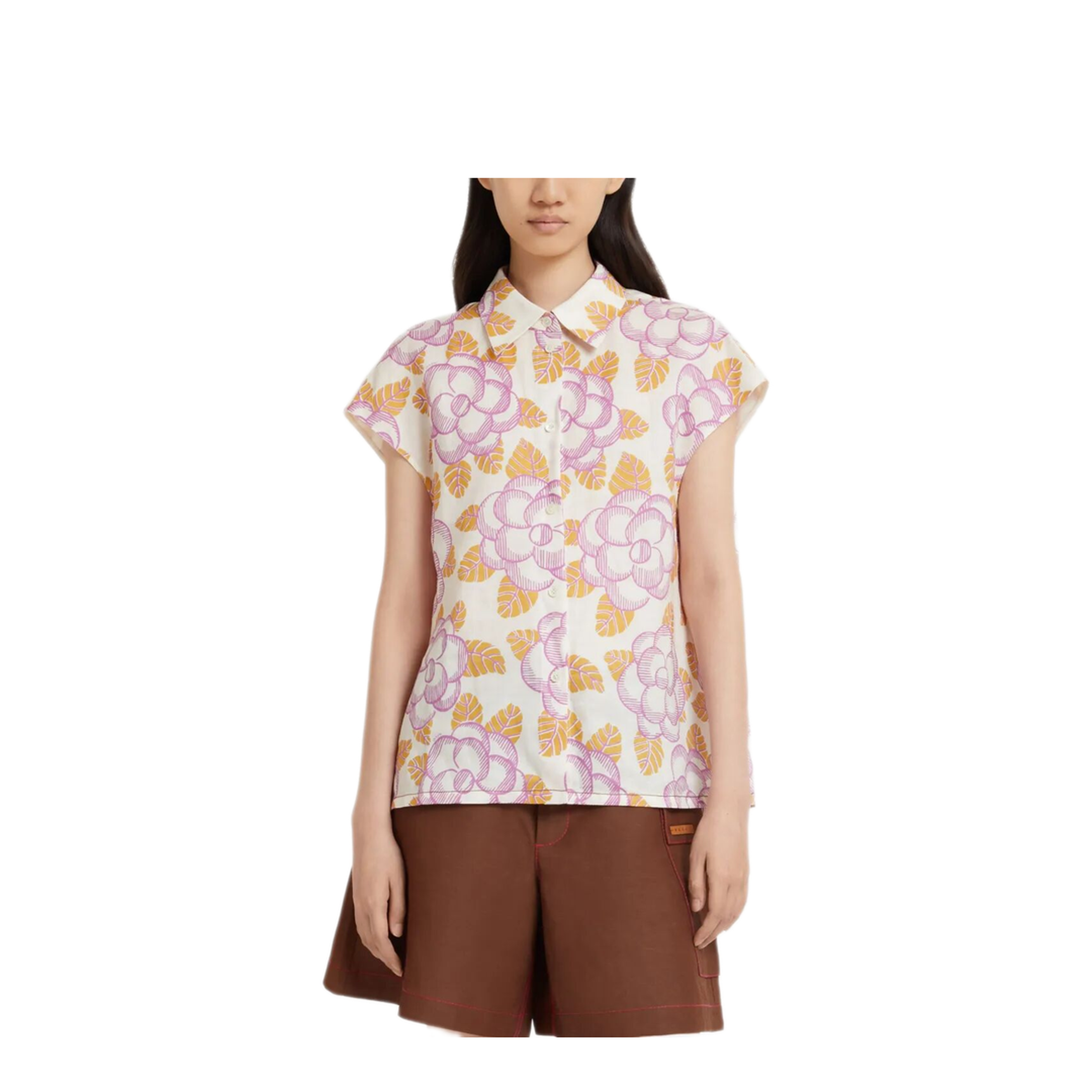MAYFEYR - Marni - Floral Cap-Sleeved Shirt - CAMA0675S0UTR028BAW01