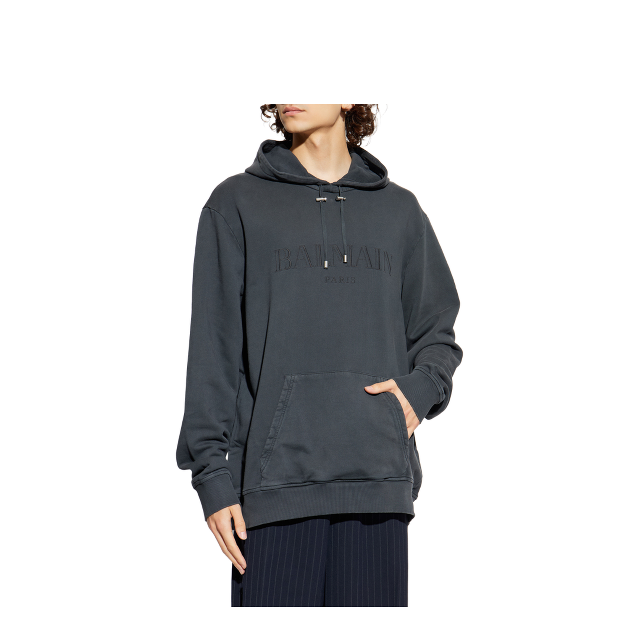 Vintage Embroidered Hoodie Grey