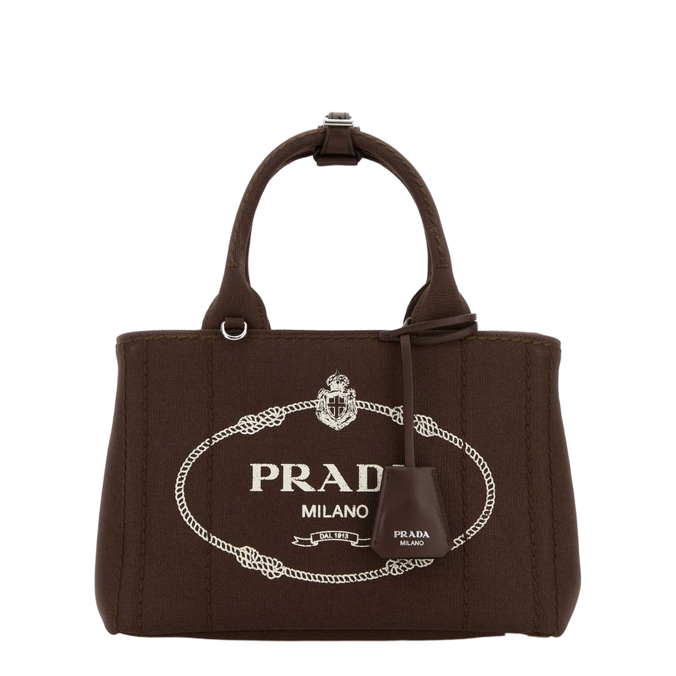 Brown Canvas Small Jardinière Handbag