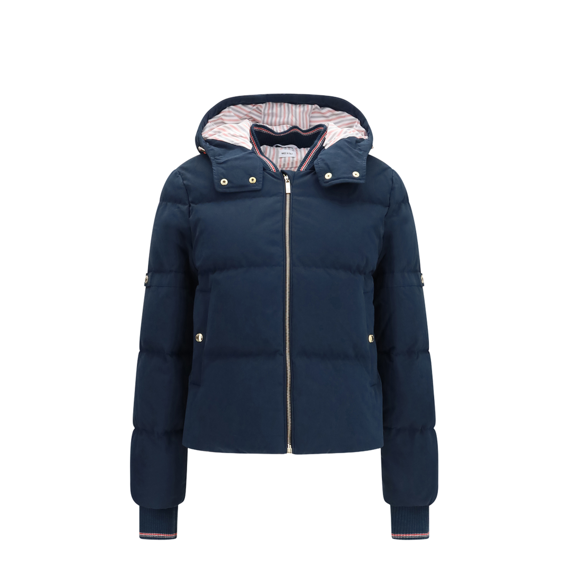 MAYFEYR - Thom Browne - Waxed Technical Puffer Jacket With Hood - FBD074XF0923