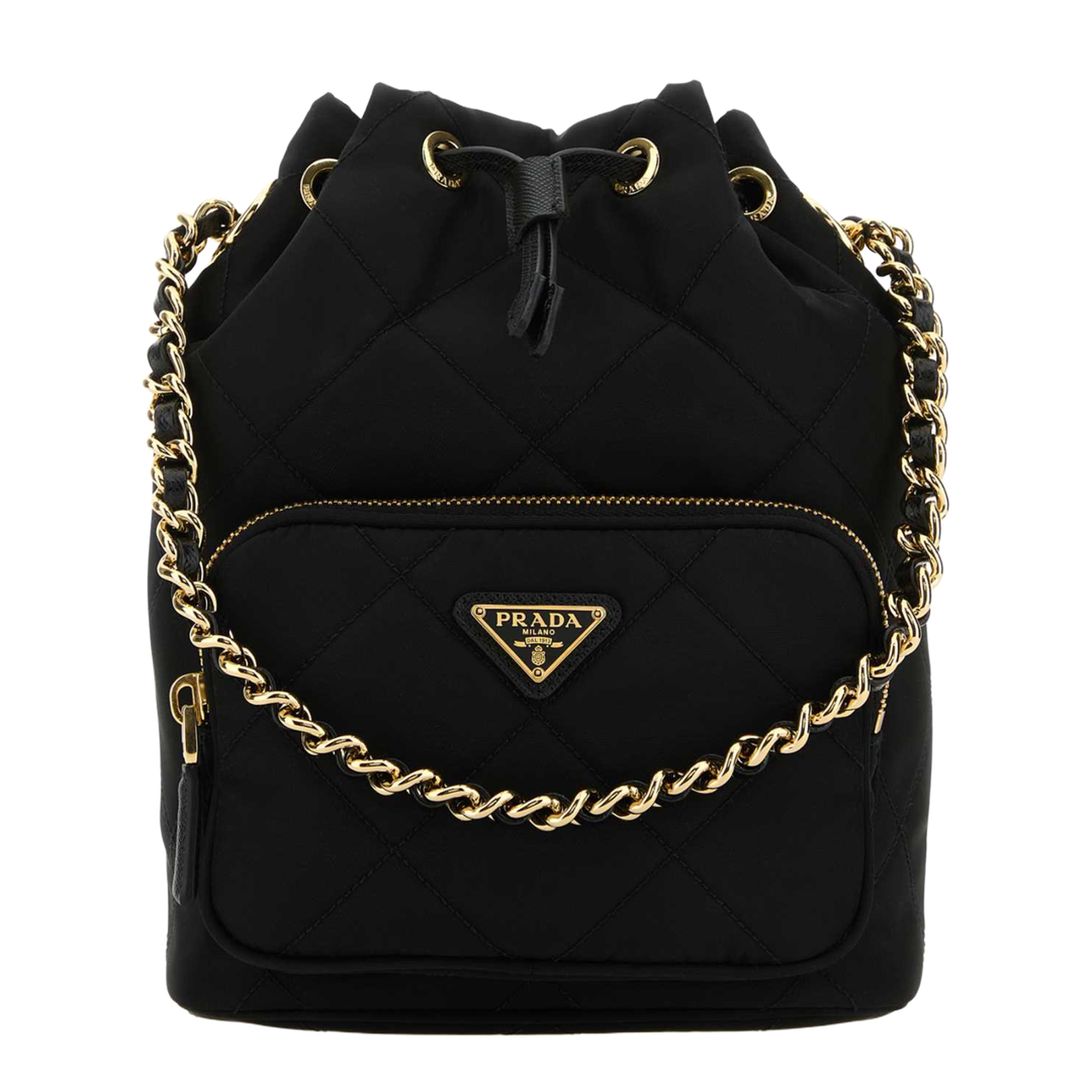 Black Re-Nylon Bucket Bag