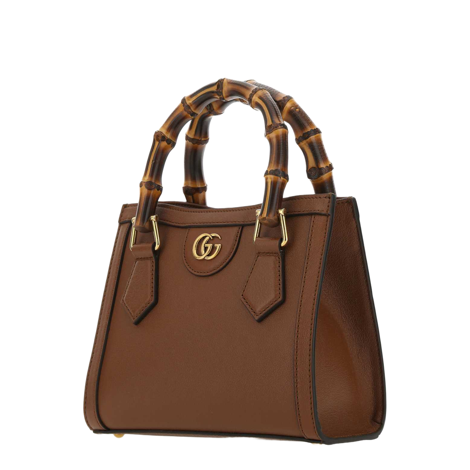 Brown Leather Mini Diana Handbag
