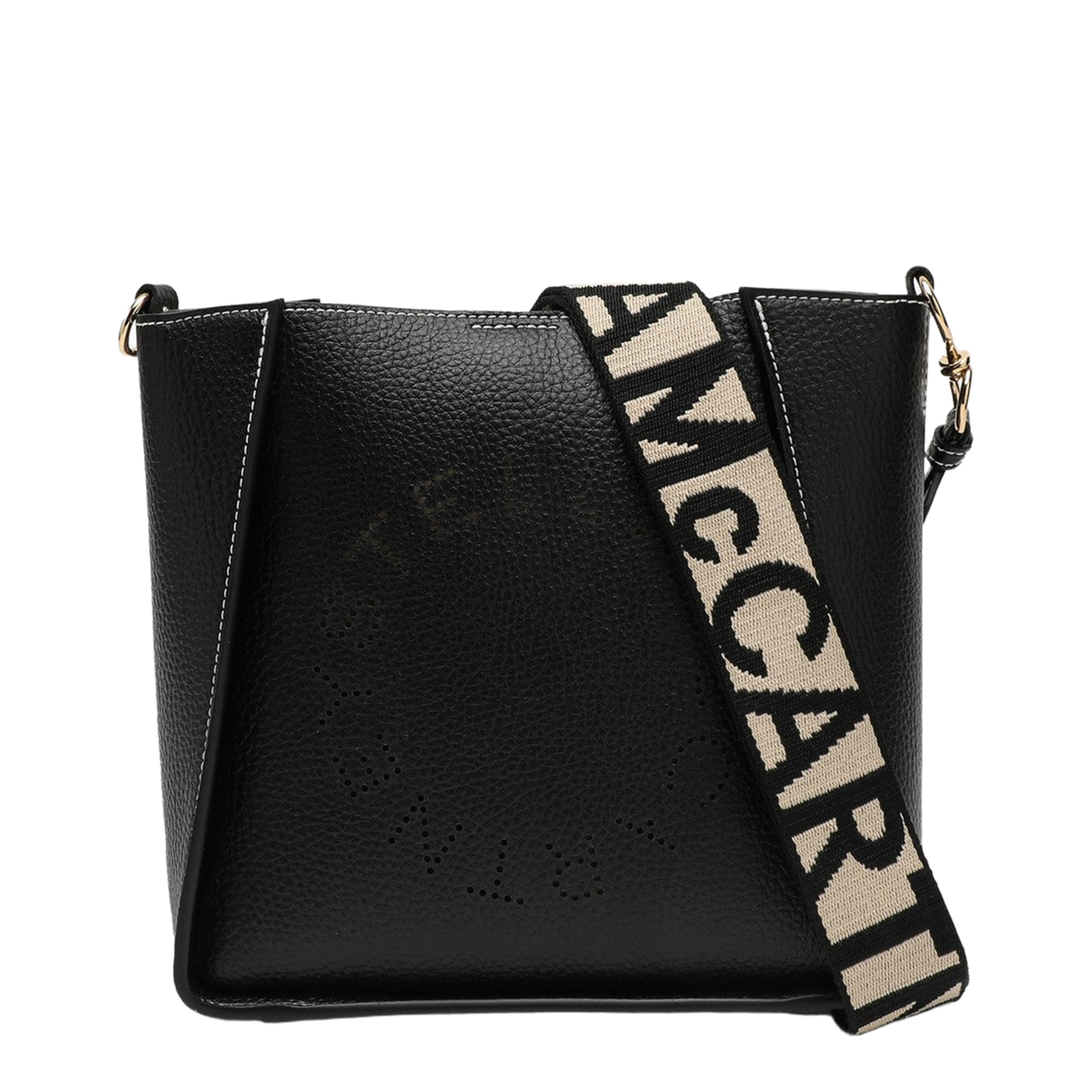 Square Black Crossbody Bag with Logo