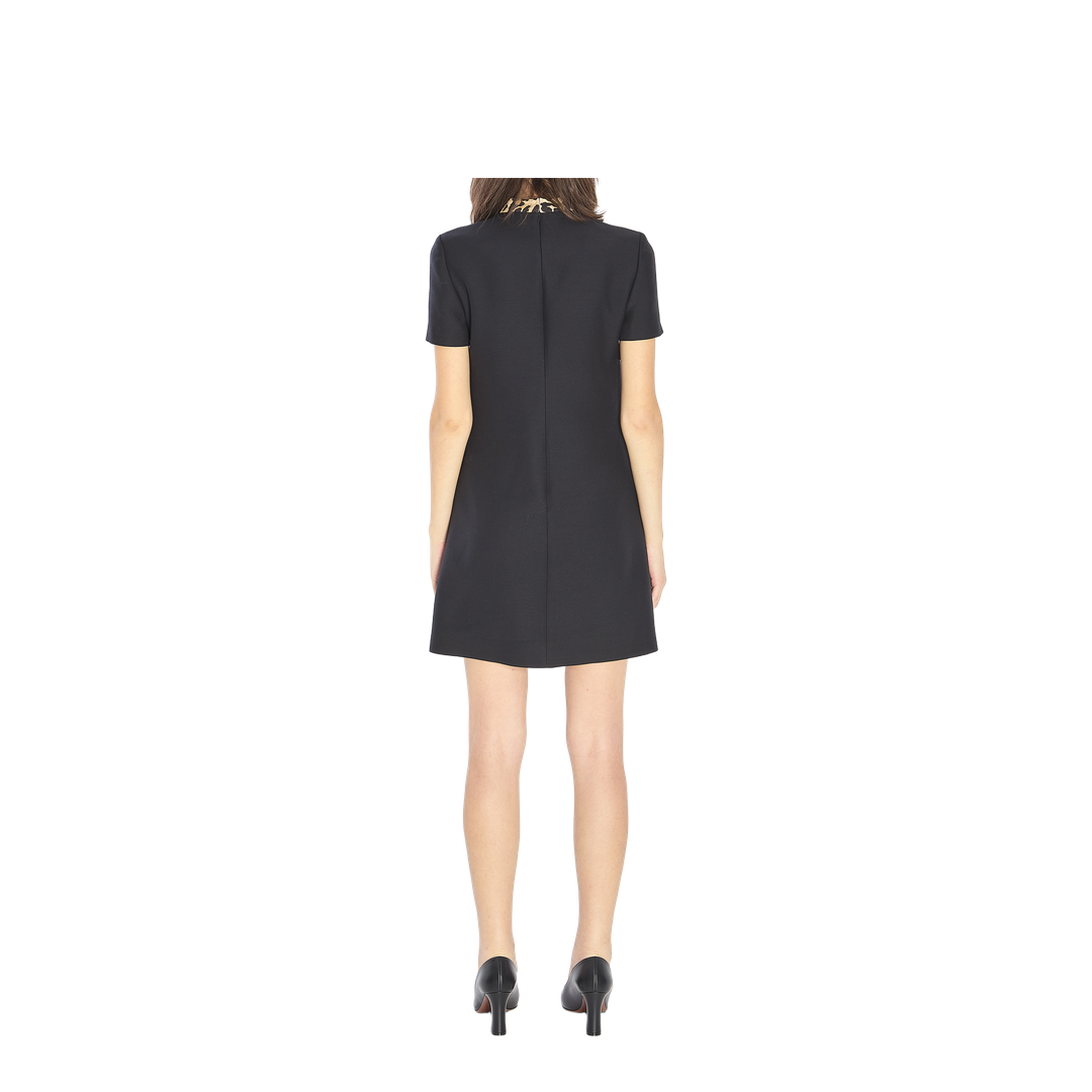 Black Dress with Bow on Front and Leopard Print