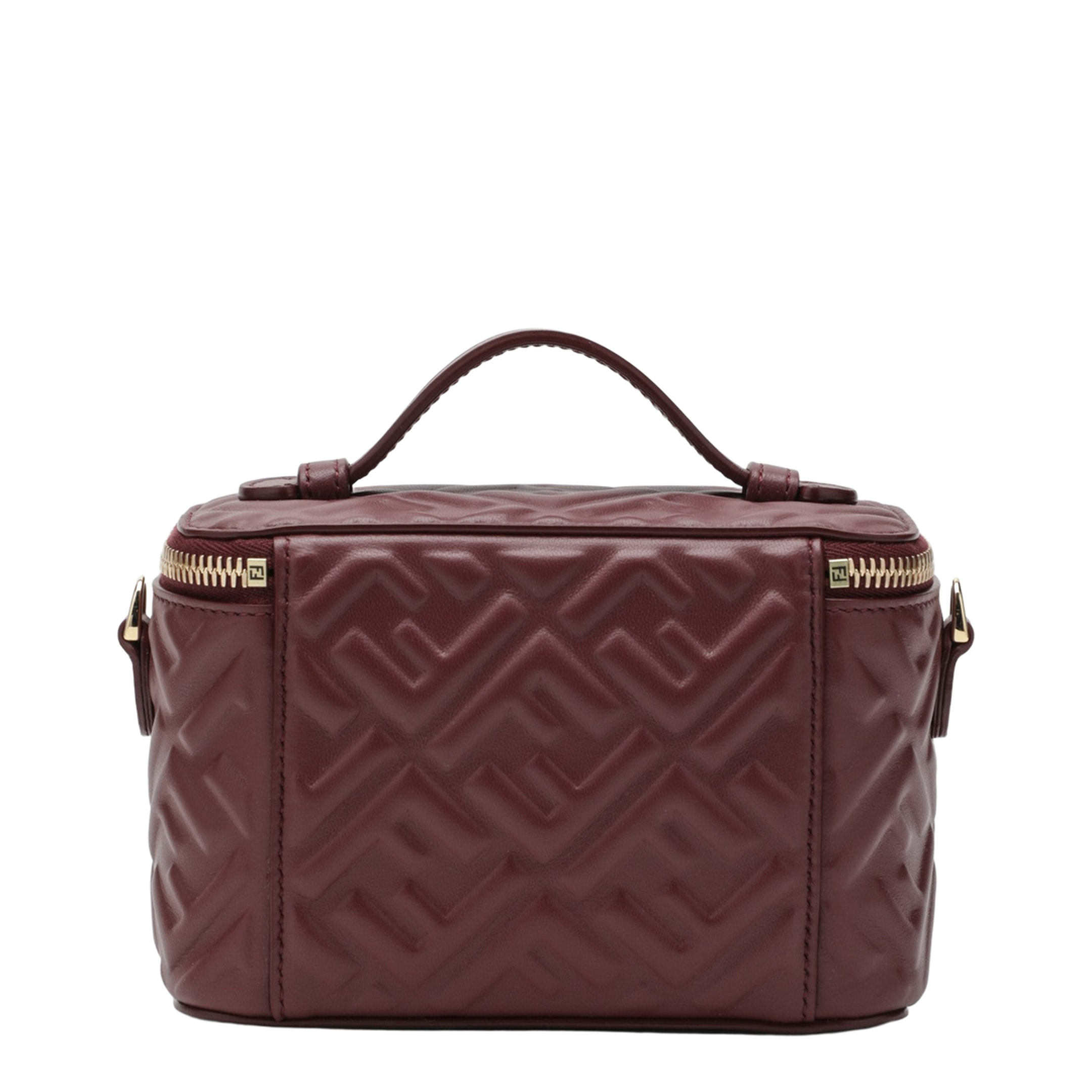 Vanity Satchel Bag Leather Red