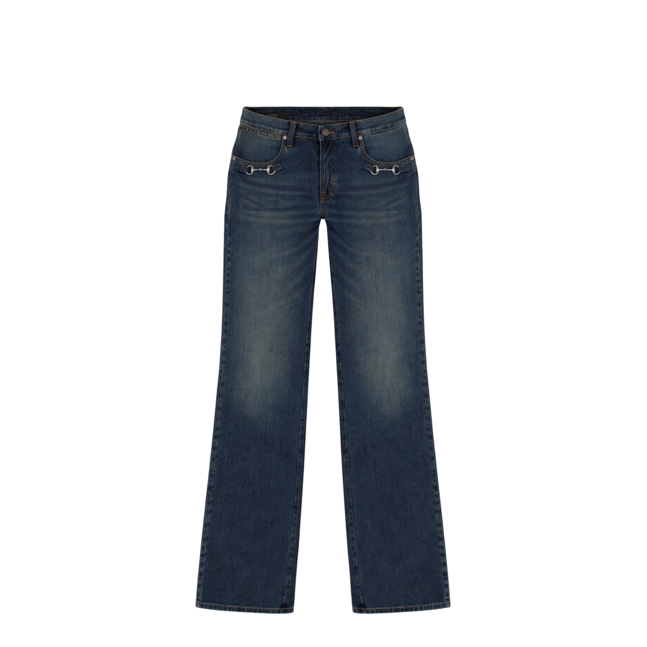 Denim Jeans with Horsebit Detail
