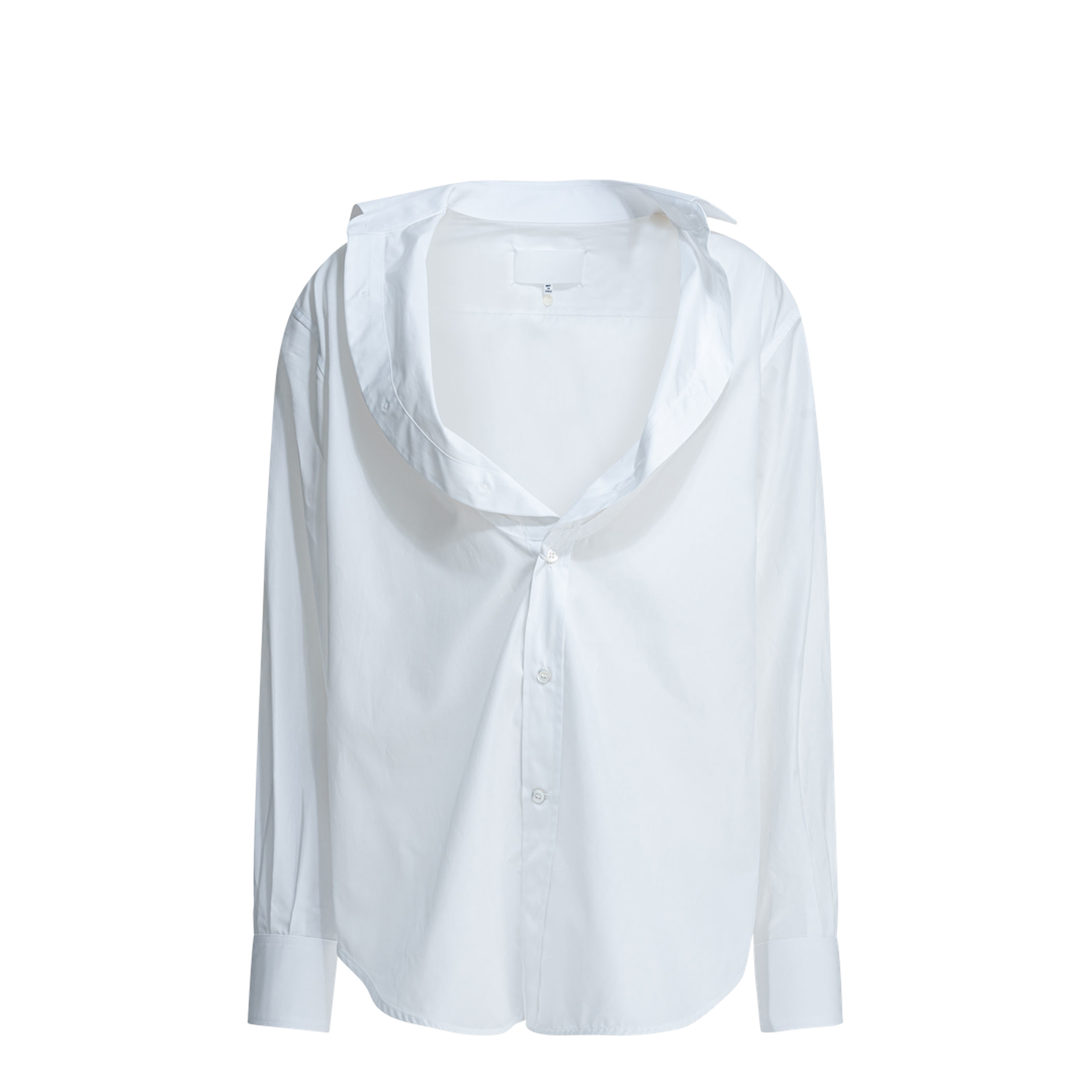 White Folded-Collar Shirt