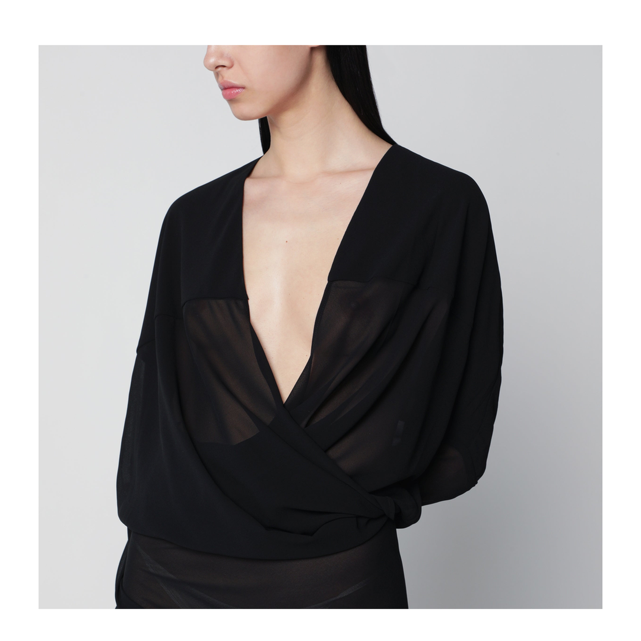 MAYFEYR - Entire Studios - Long Semi Sheer Black Dress - ESSS26DR02016PL0015