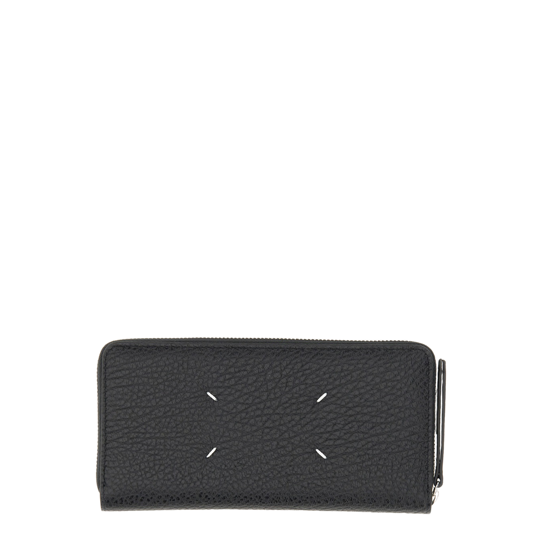 Four Stitches Calfskin Zip-Around Wallet - Black (Negro)