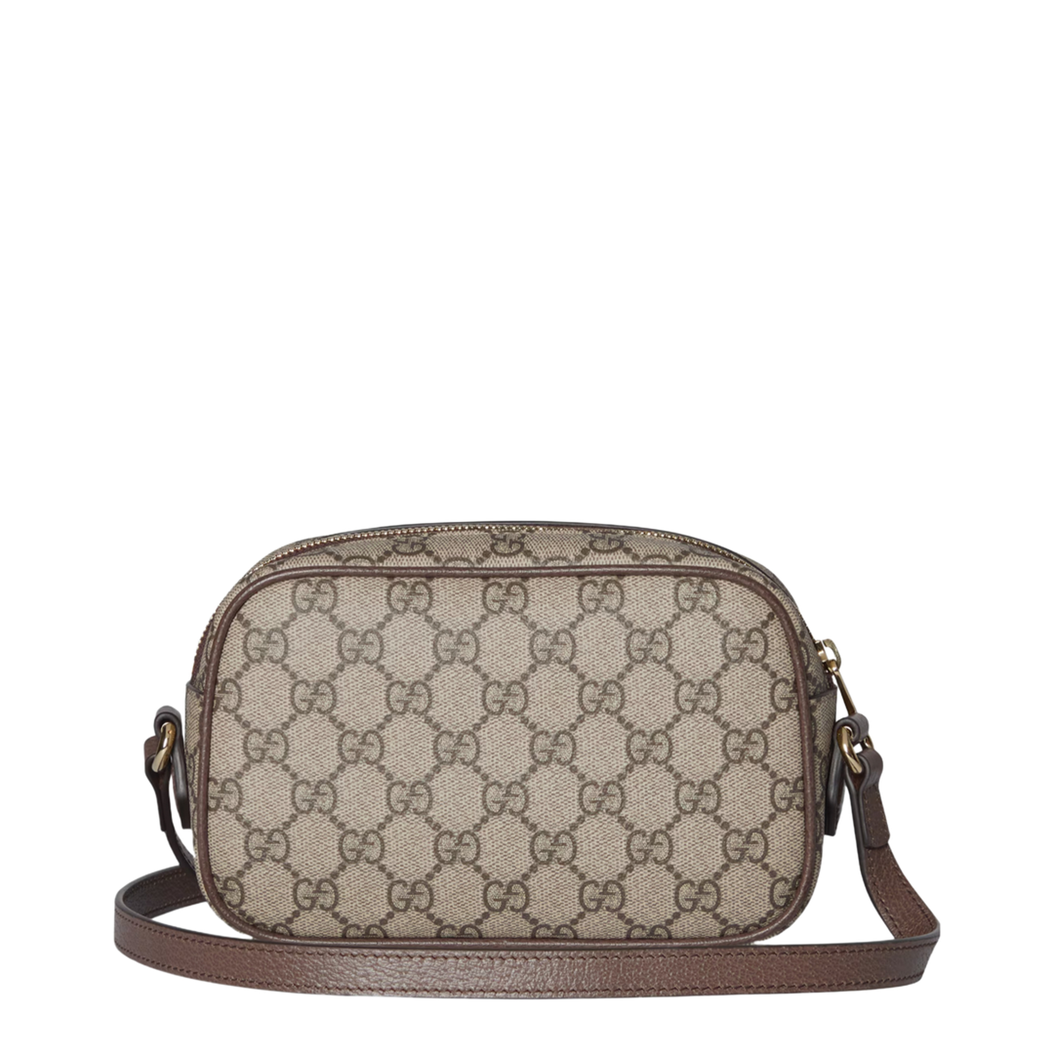 Ophidia Small Camera Bag in Beige and Brown GG Fabric