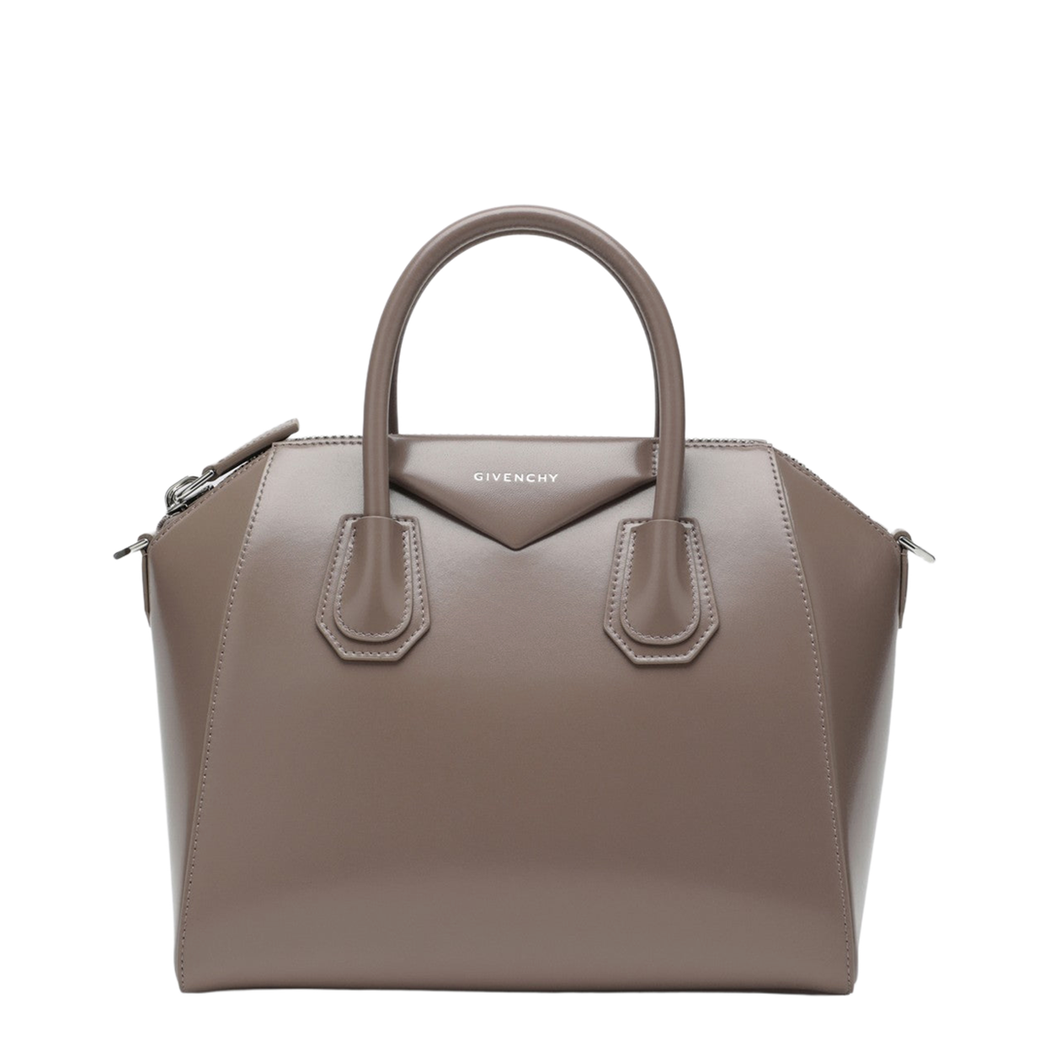 Antigona Small Calfskin Box Leather Top-Handle Bag - Sand