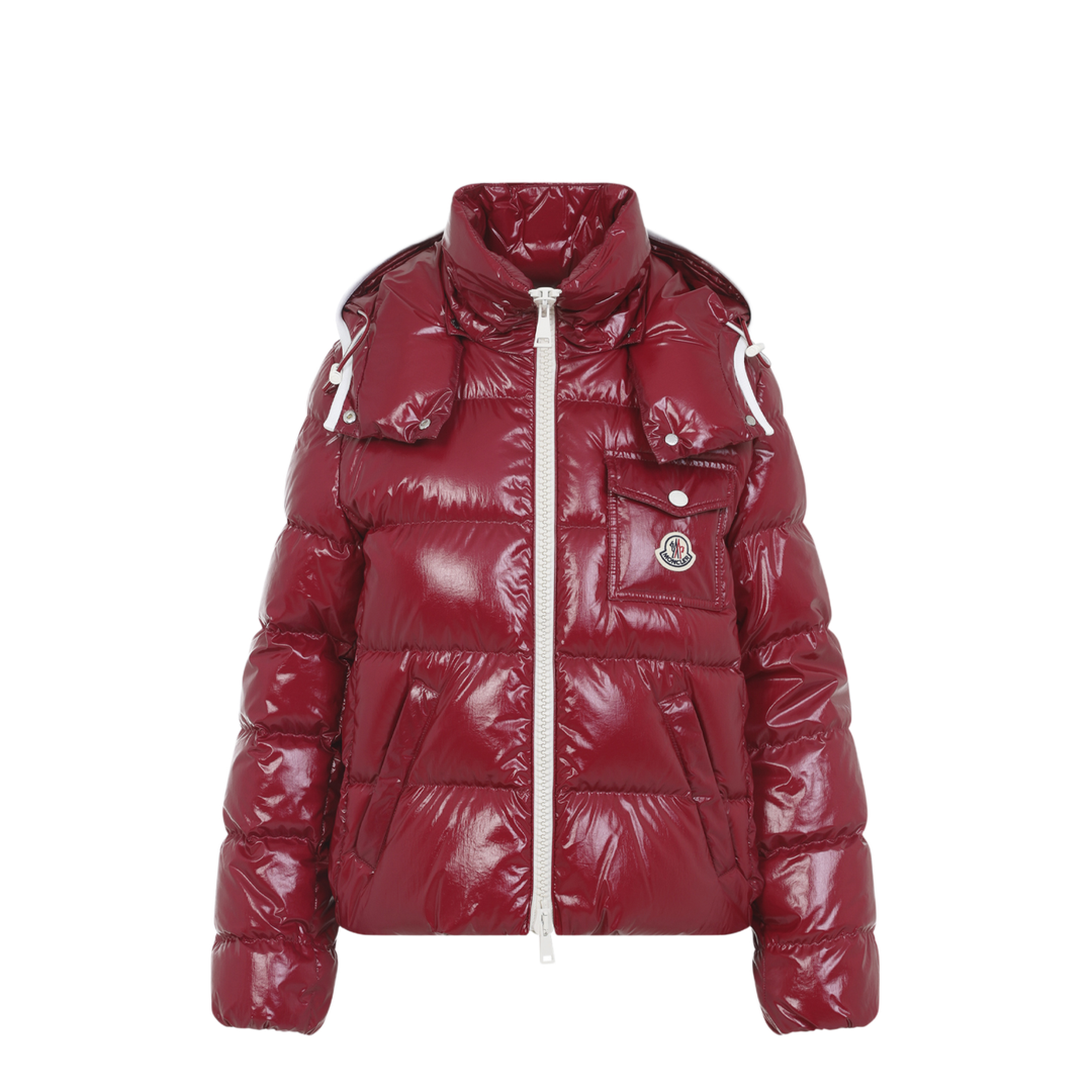 Cherry Pink Andro Hooded Short Down Jacket