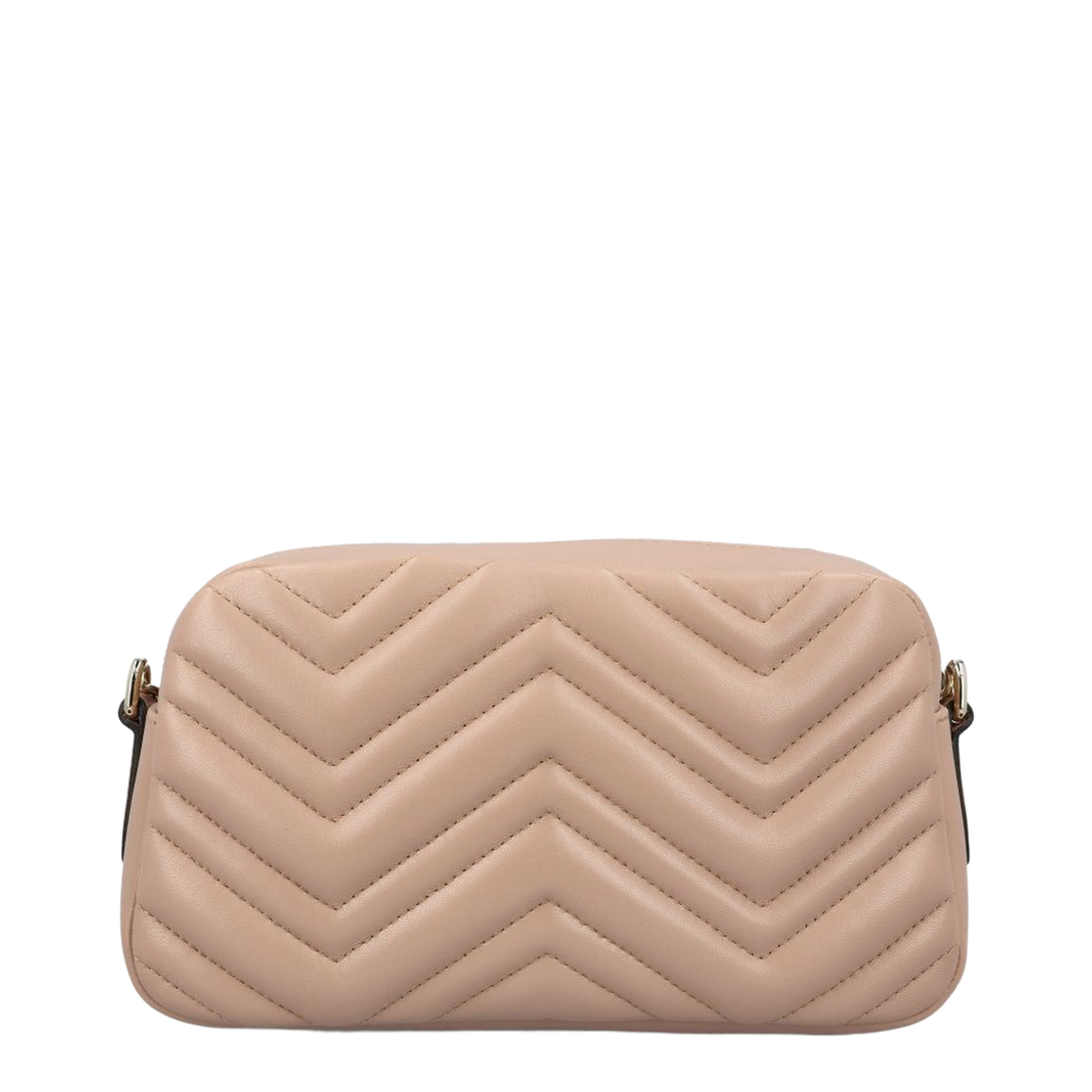Small Camera Bag in Pink Beige Leather