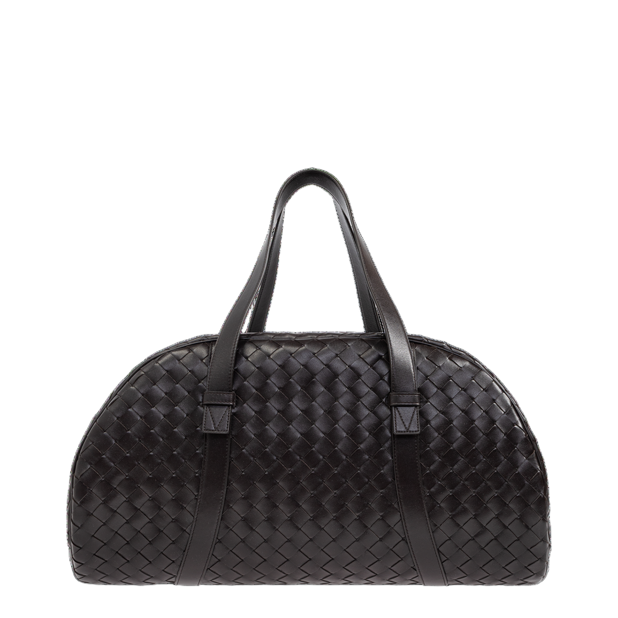 Intrecciato Leather Duffel Bags - Black