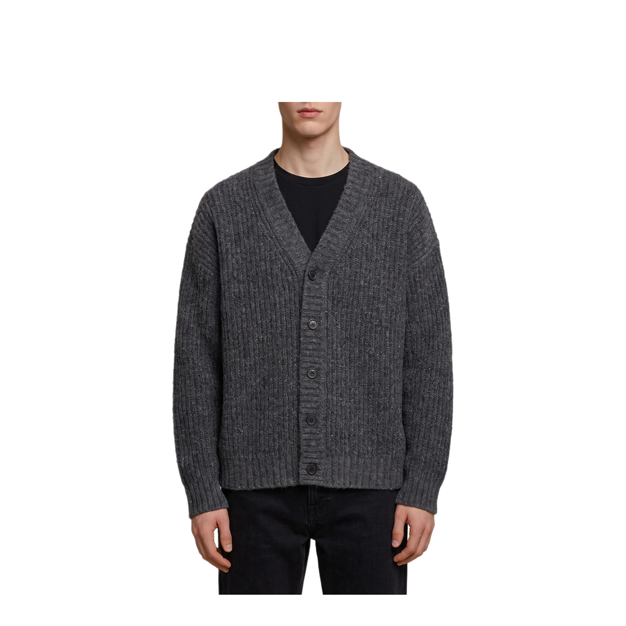 MAYFEYR - Roberto Collina - Anthracite Wool Cardigan Over - 263MYB2511021