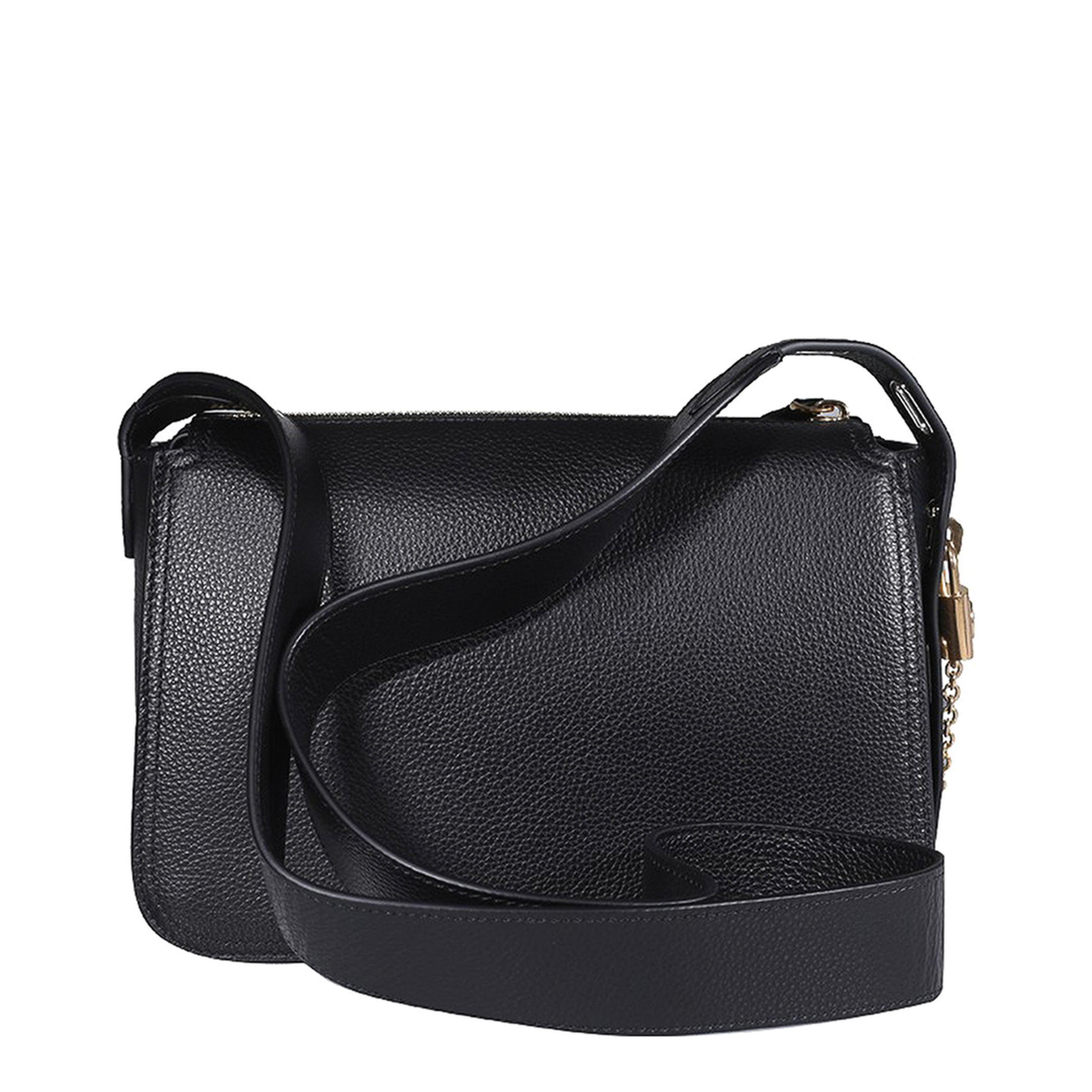 Billie Small Leather Crossbody Bag - Black