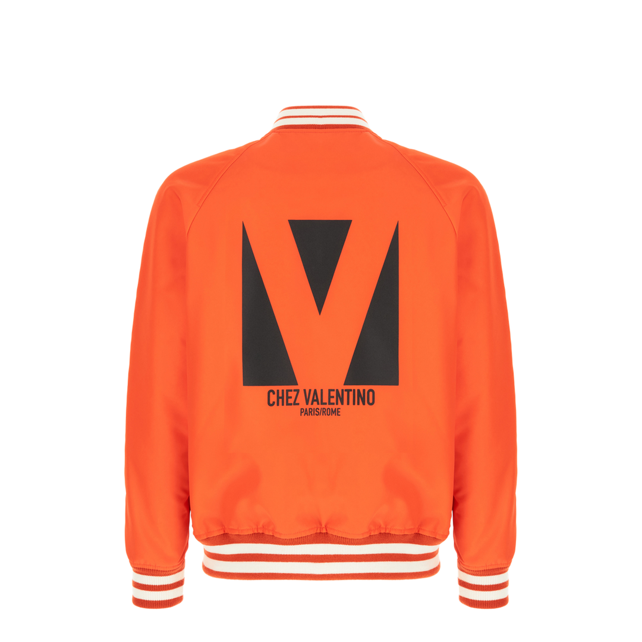 Fluo Orange Nylon Padded Bomber Jacket