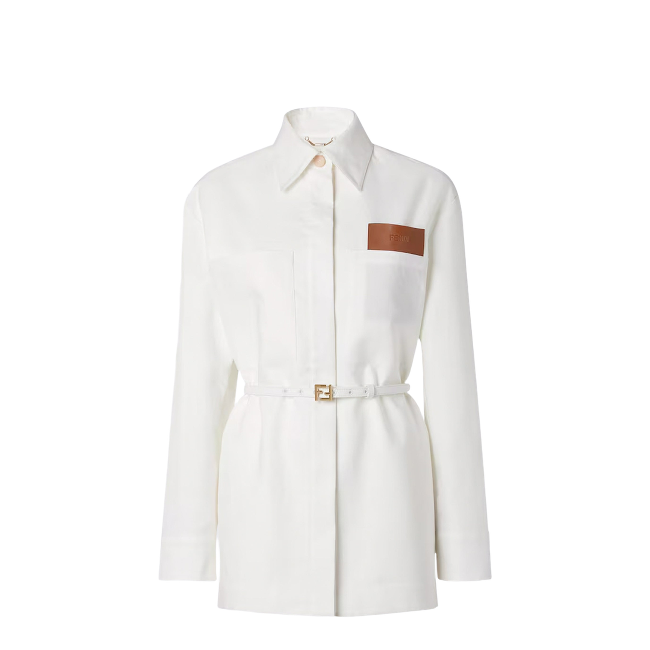 MAYFEYR - Fendi - Go-To Jacket In White Linen And Cotton - FJ7745AWAIF0ZNM