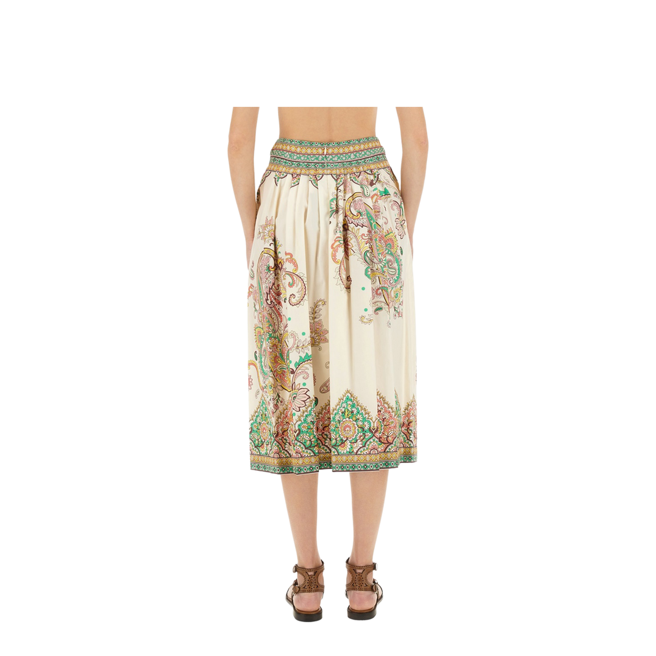 Paisley Floral Print Midi Skirts