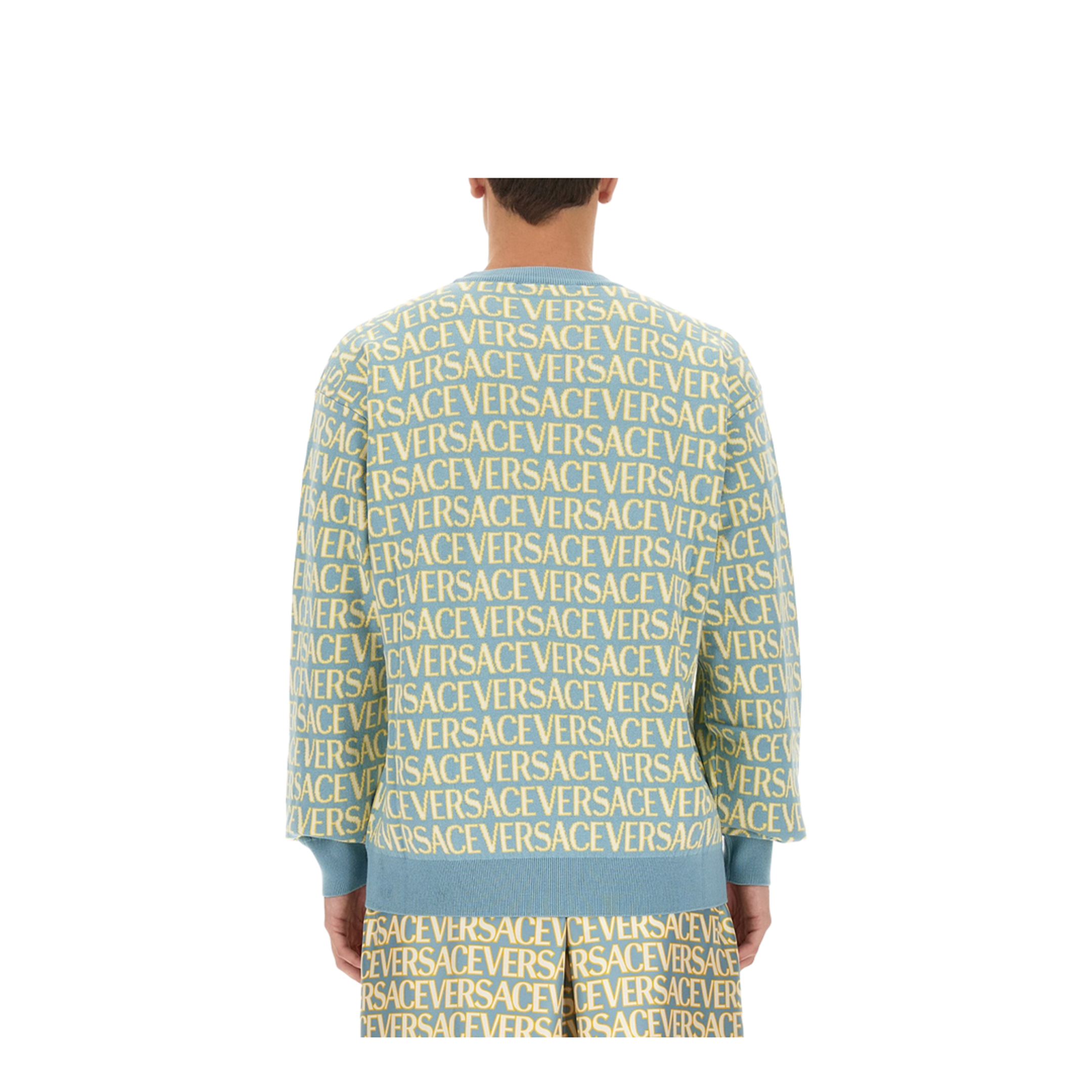 Cotton Crew Neck Sweater Blue