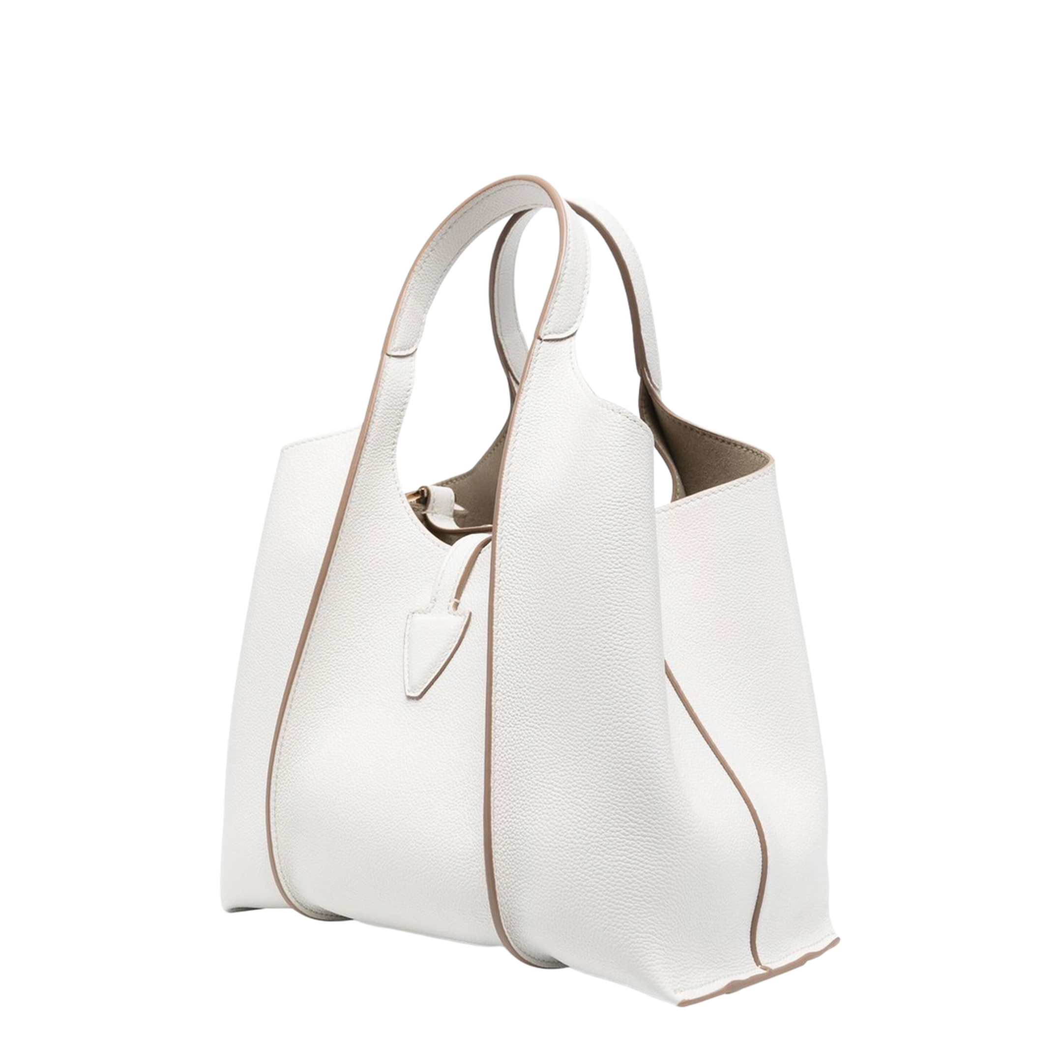 T Timeless Shopping Bag in Leather Mini - White