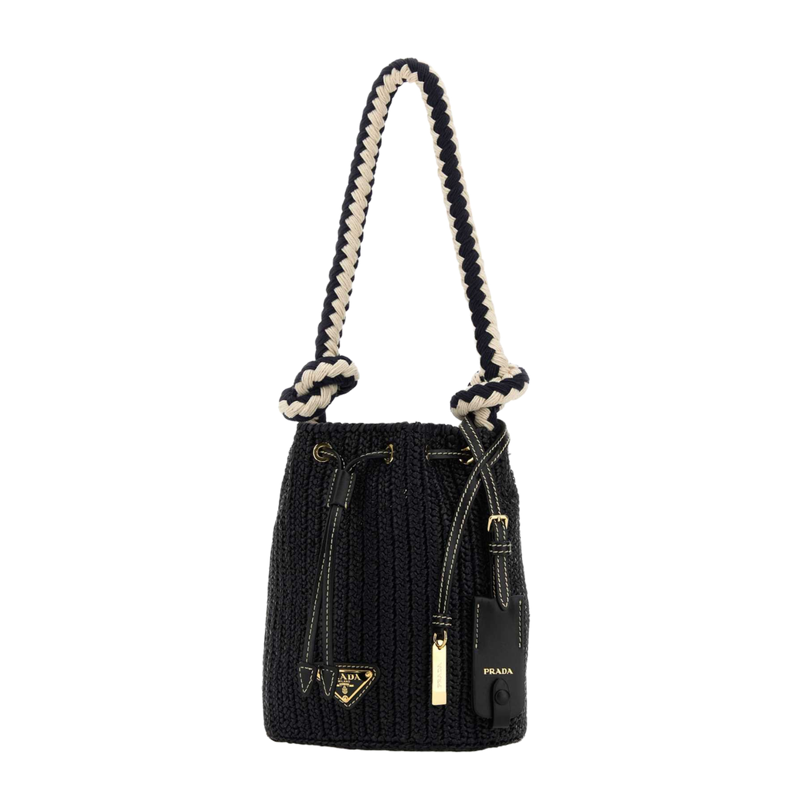 Black Crochet Mini Bucket Bag