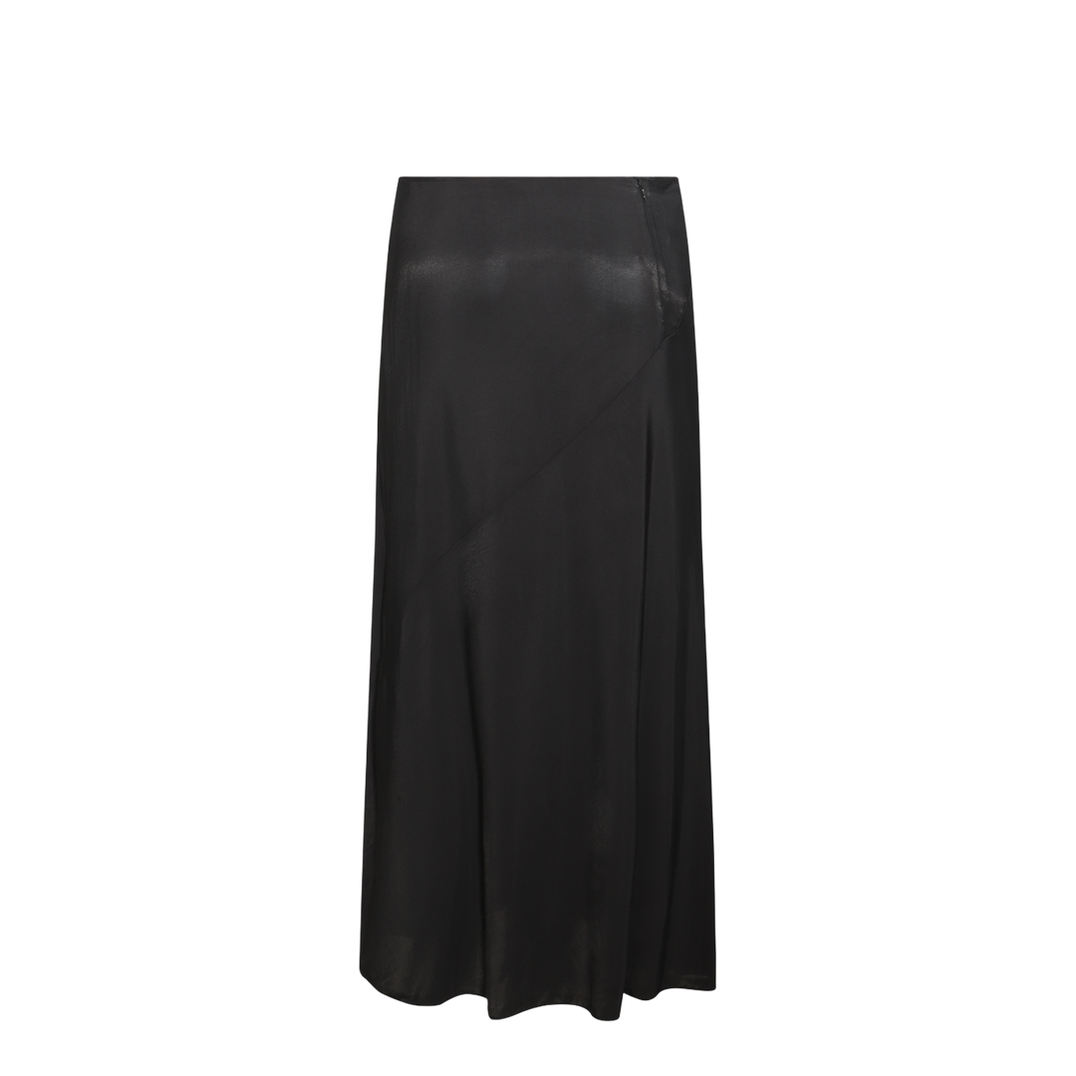 Black Viscose Midi Skirt