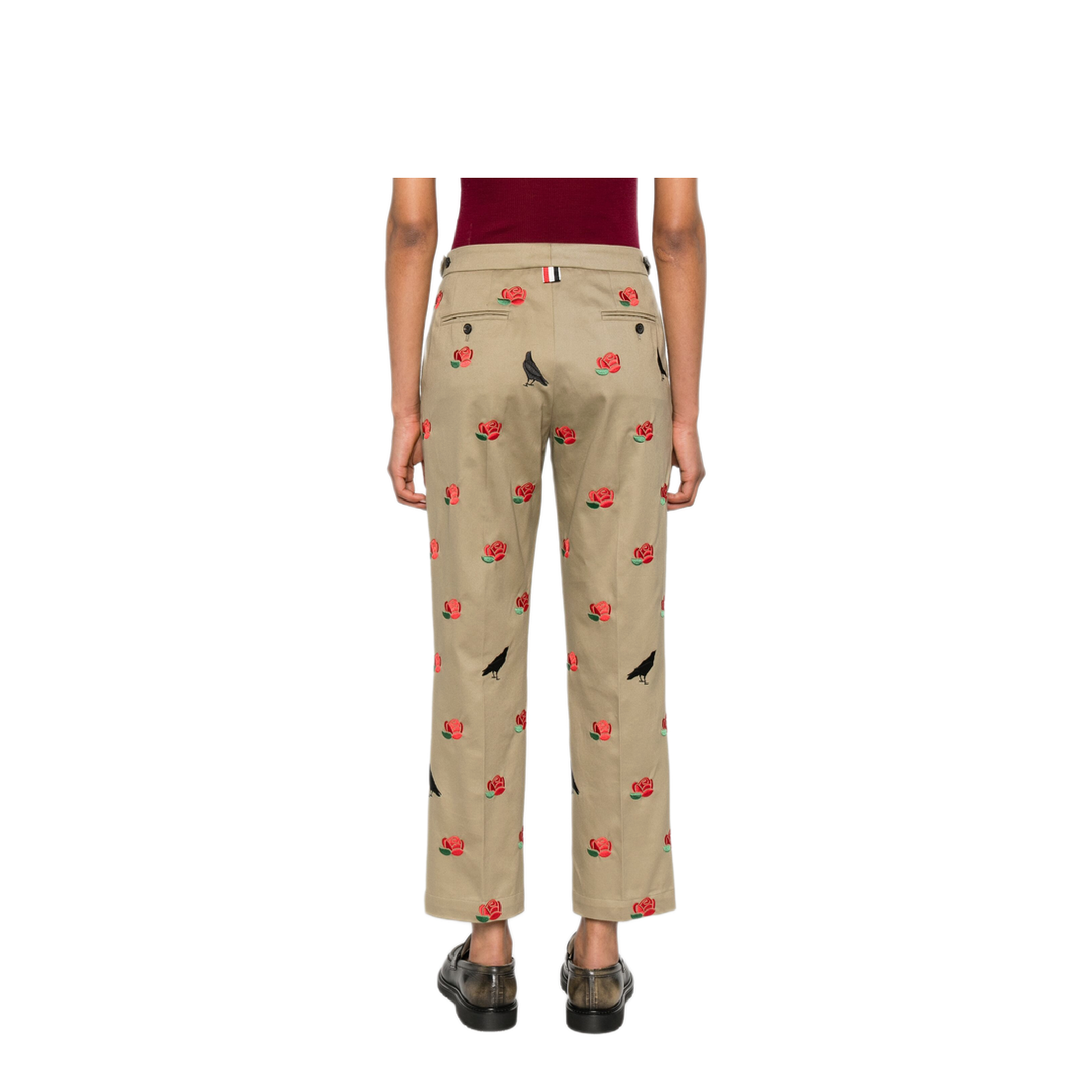 MAYFEYR - Thom Browne - Raven And Roses Cotton Trousers - FTC496EE1135275